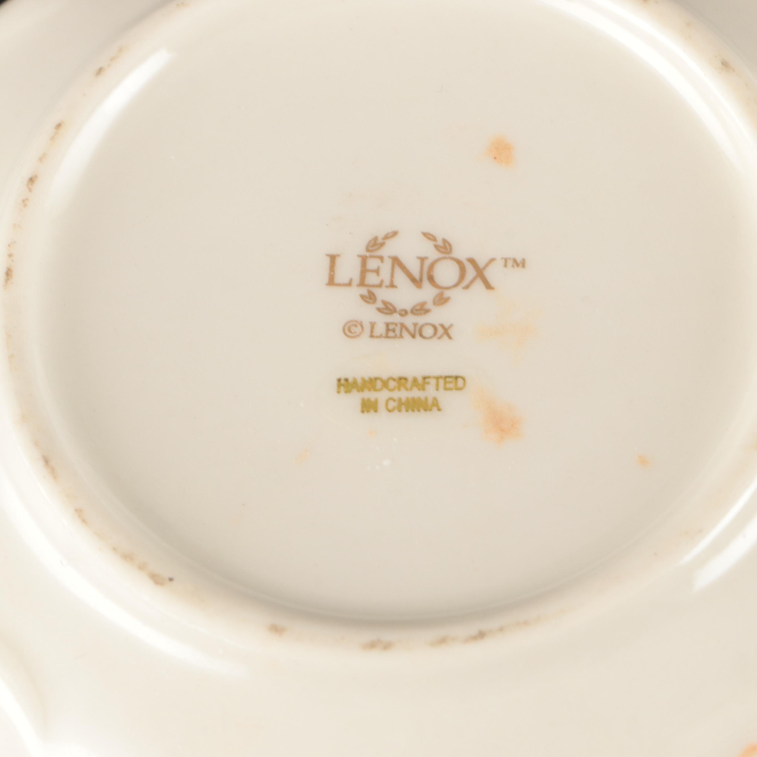 Lenox "Rosebud Collection" and Other Gold Gilt Cream Glaze Porcelain Tableware