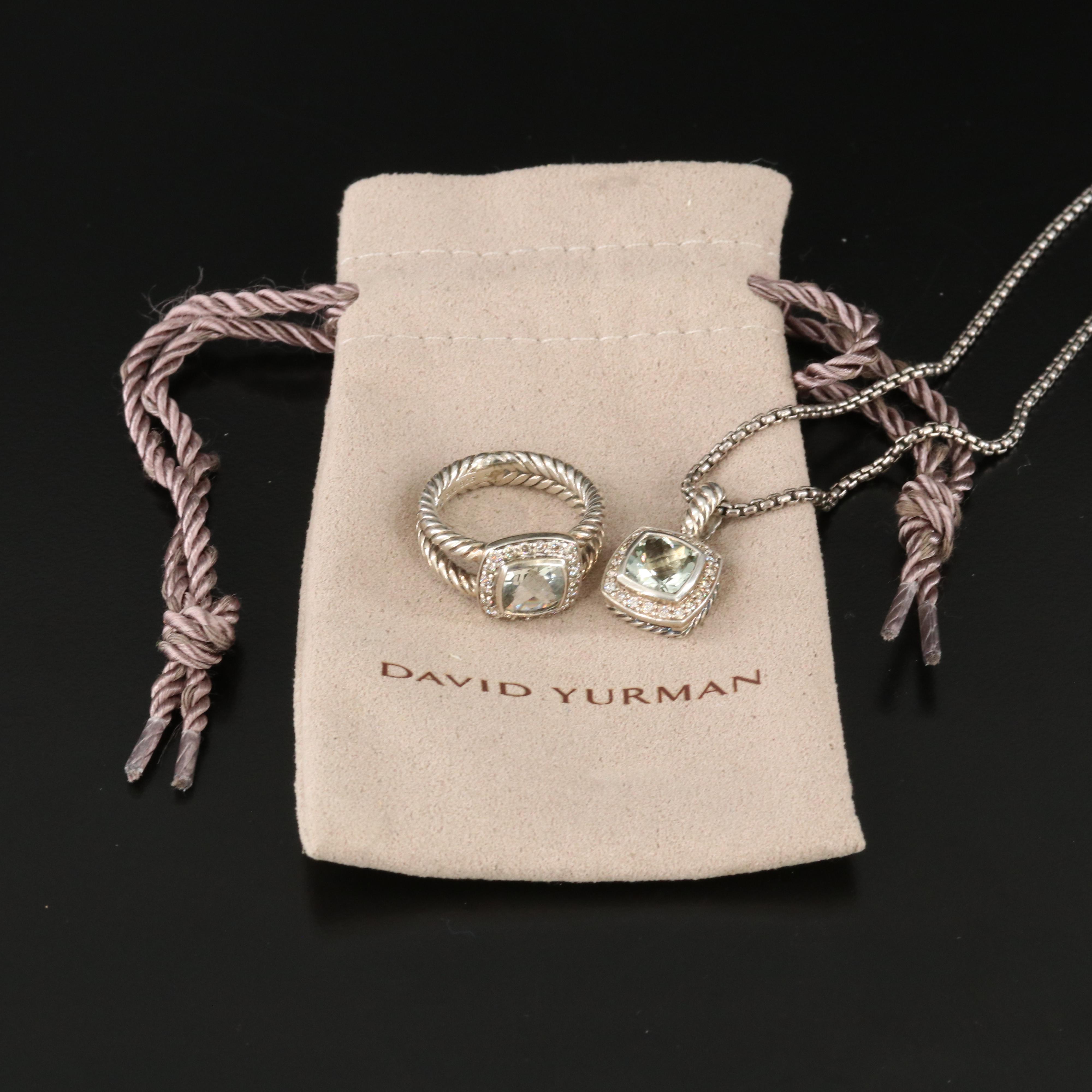 David Yurman Albion Sterling, Prasiolite and 0.34 CTW Diamond Jewelry Set