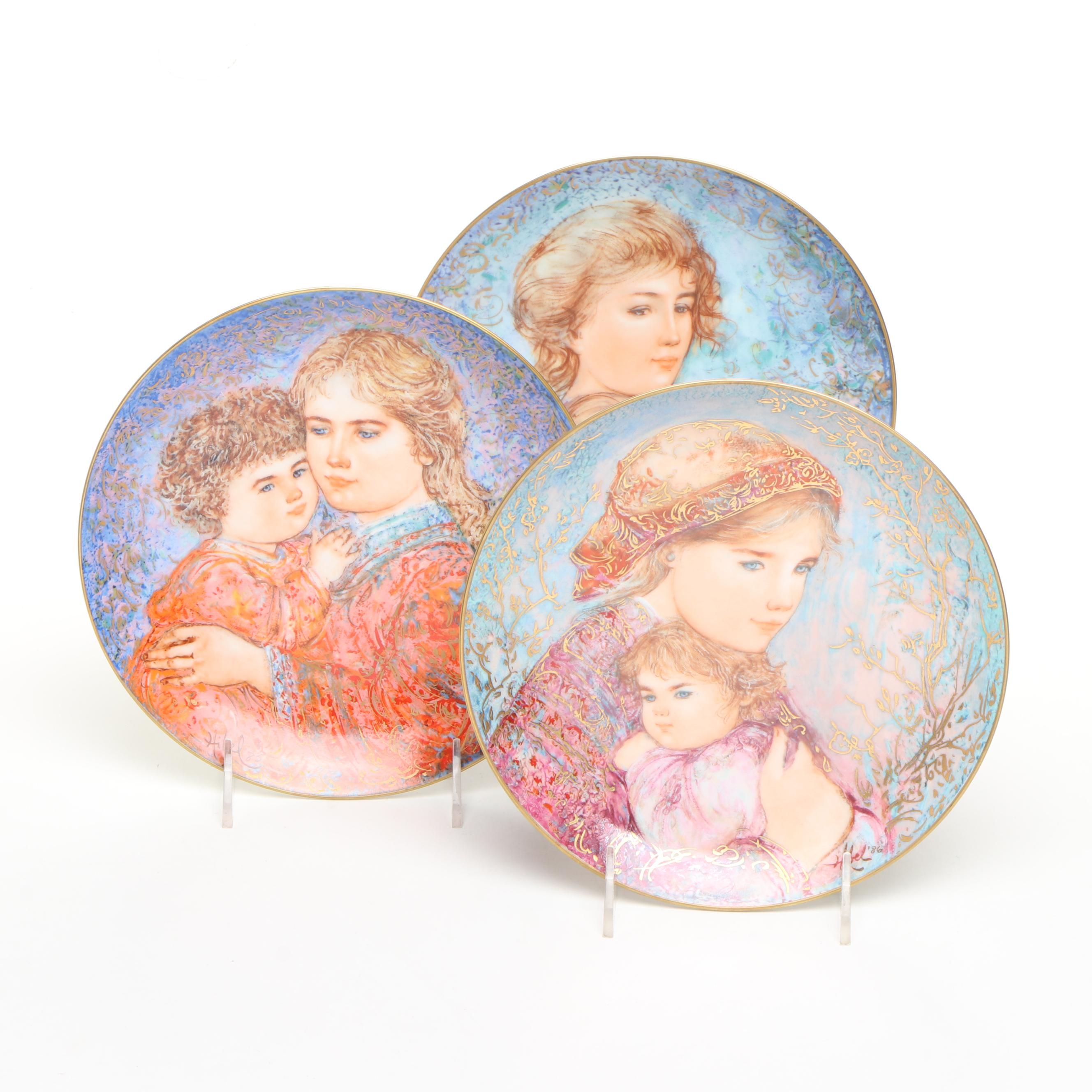Edna Hibel "Emily and Jennifer" with More Mother's Day Porcelain Plates