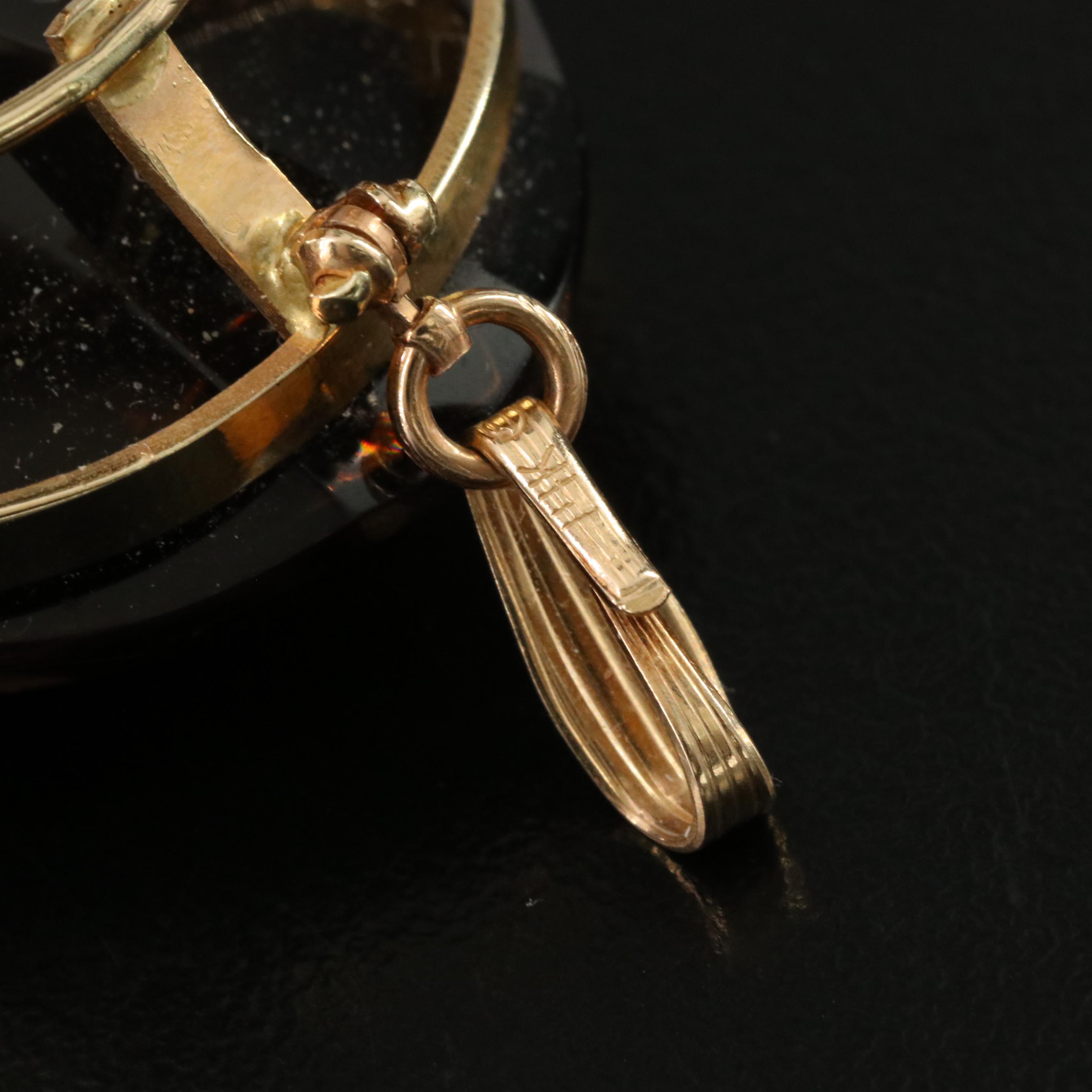 14K 147.33 CT Smoky Quartz Brooch/Pendant