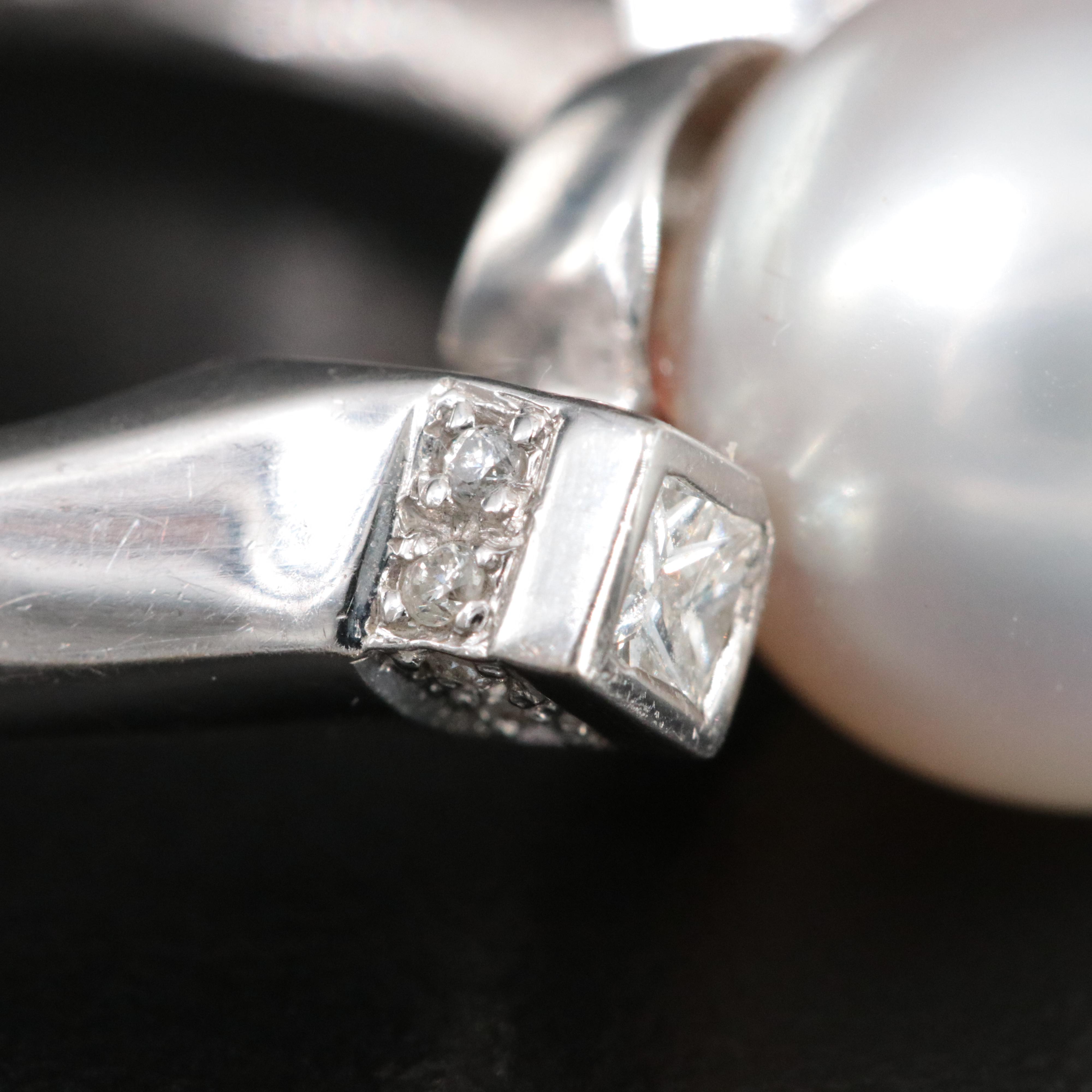 18K Pearl and Diamond Ring