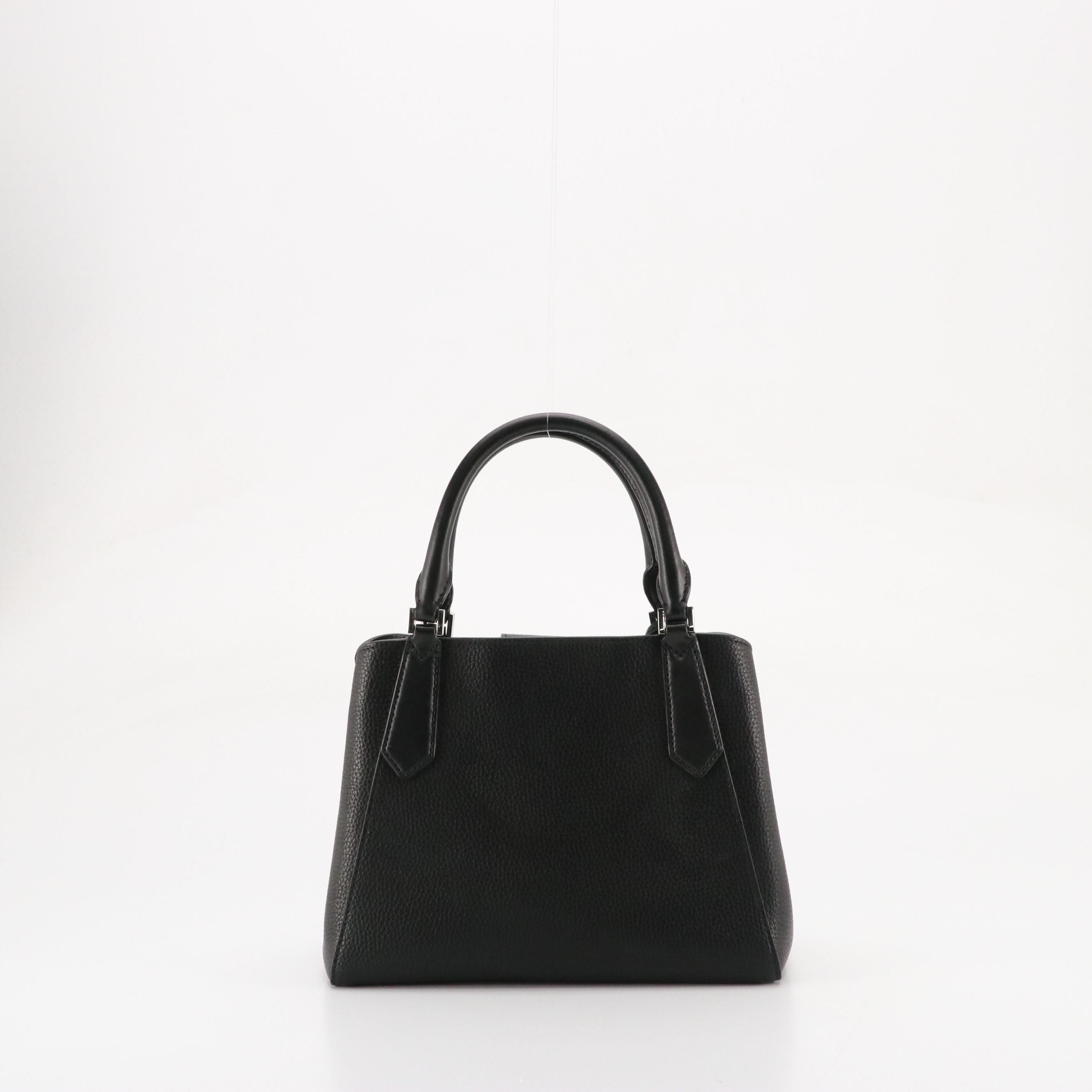Michael Kors Small Kimberly Two-Way Satchel in Black Pebbled Leather