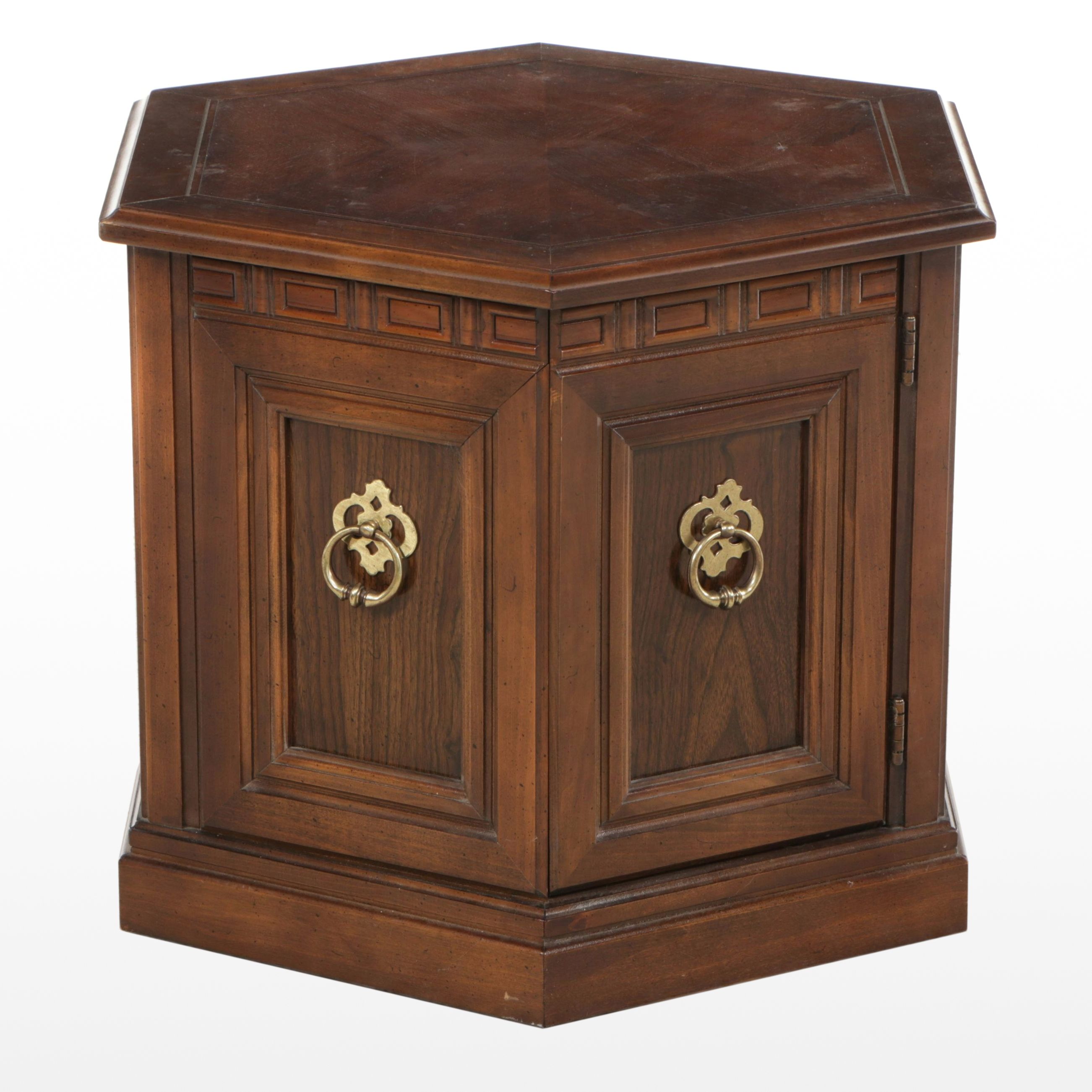 Mersman Mediterranean Style Walnut Finished End Table, Mid-20th Century