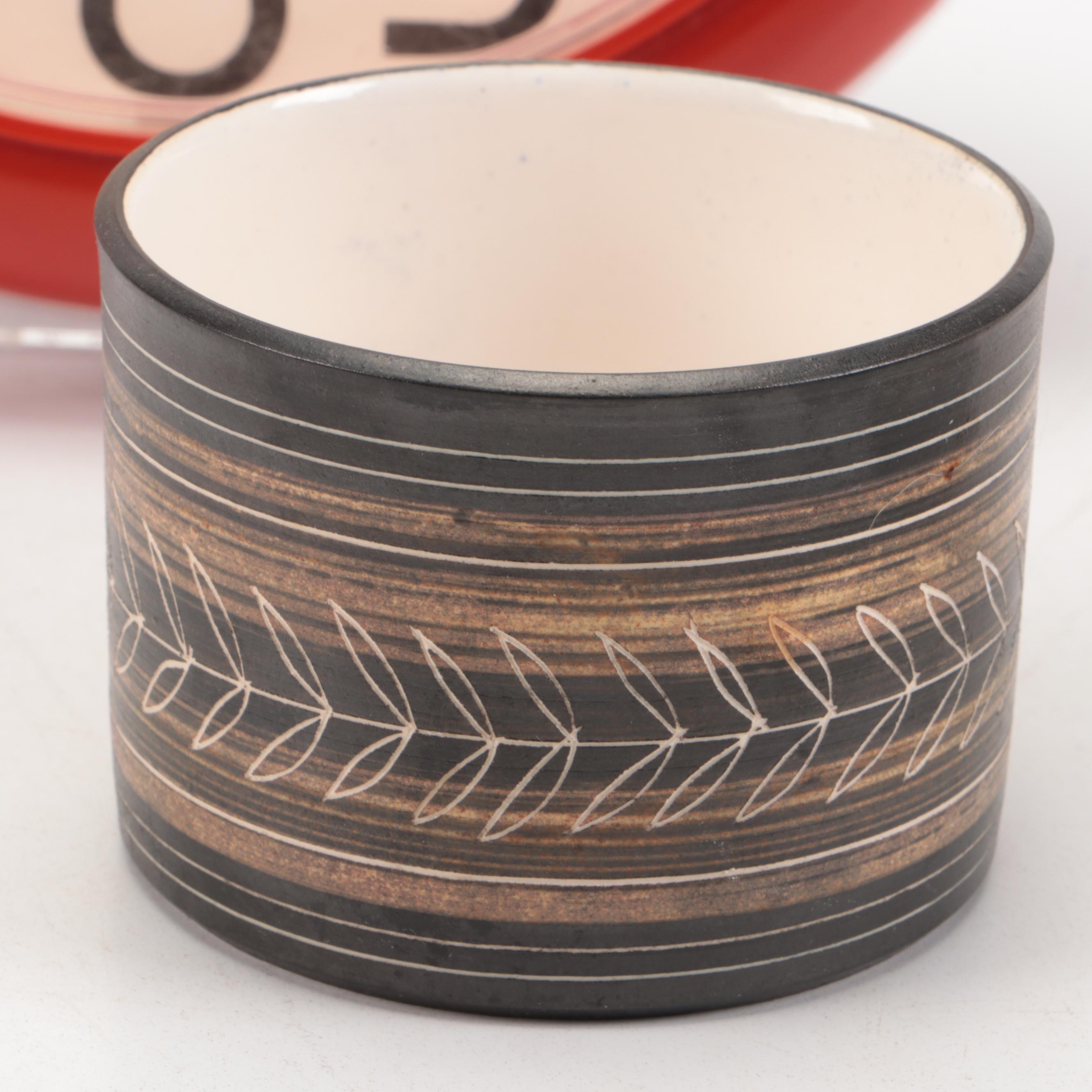 English Earthenware Advertising Jar and Stout Bottle with Other Decor