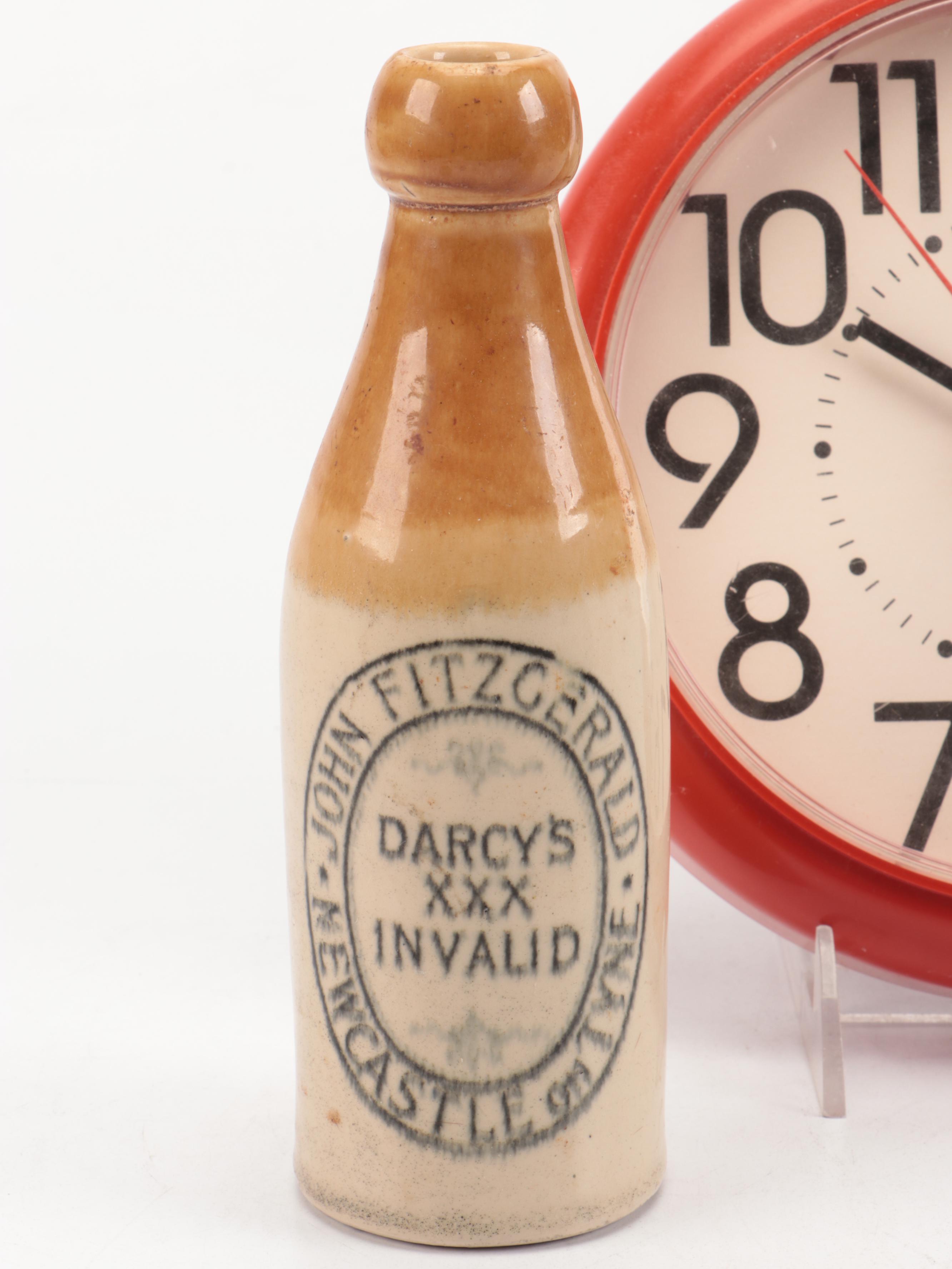 English Earthenware Advertising Jar and Stout Bottle with Other Decor