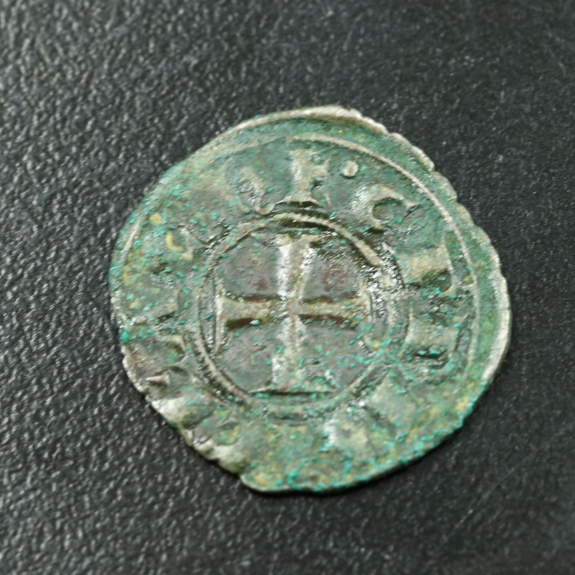 Crusader States Hammered Billon Denier Coin of William II, ca. 1278