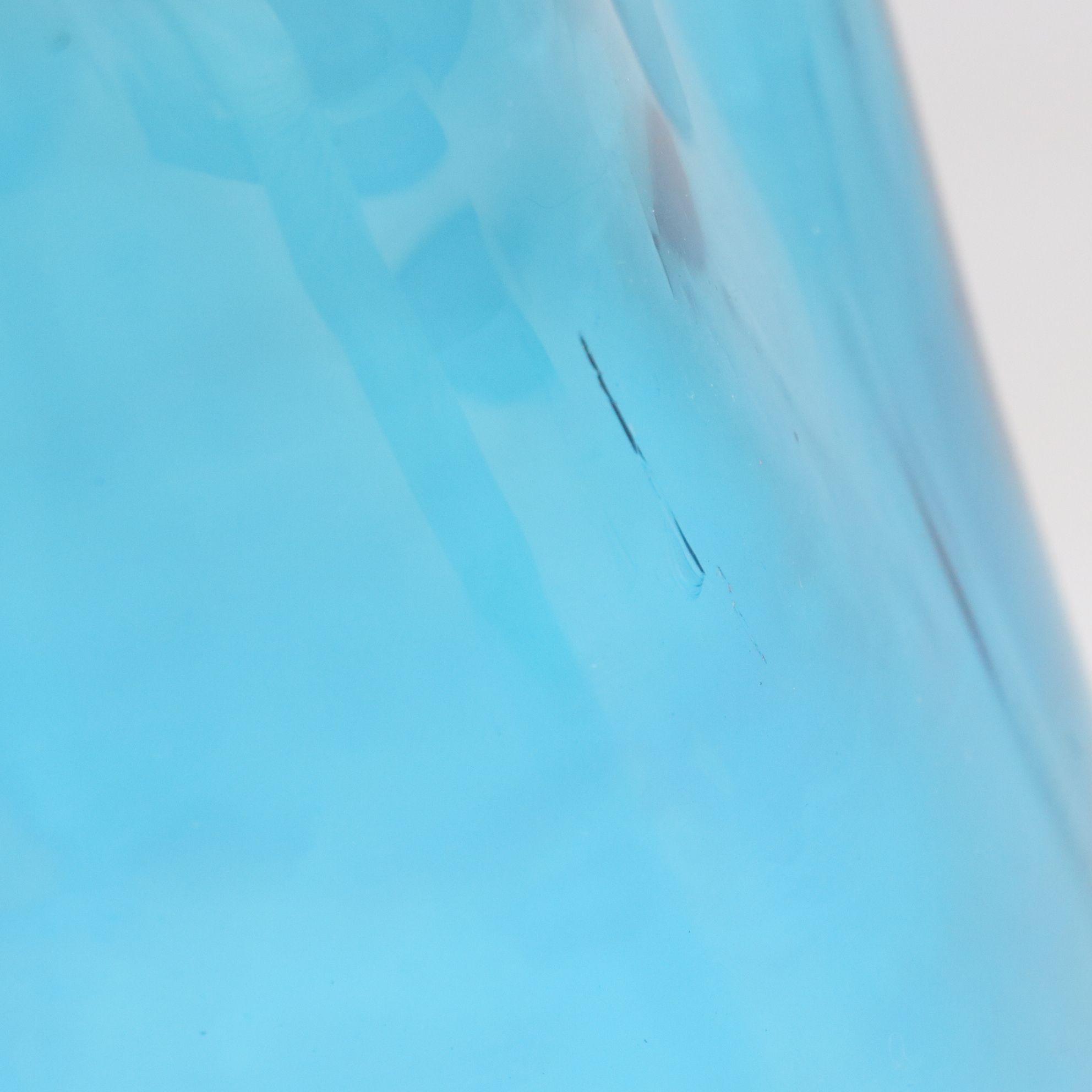 Blenko Crackle Style Aqua Vase with Marbled Seafoam Tumbler Vase