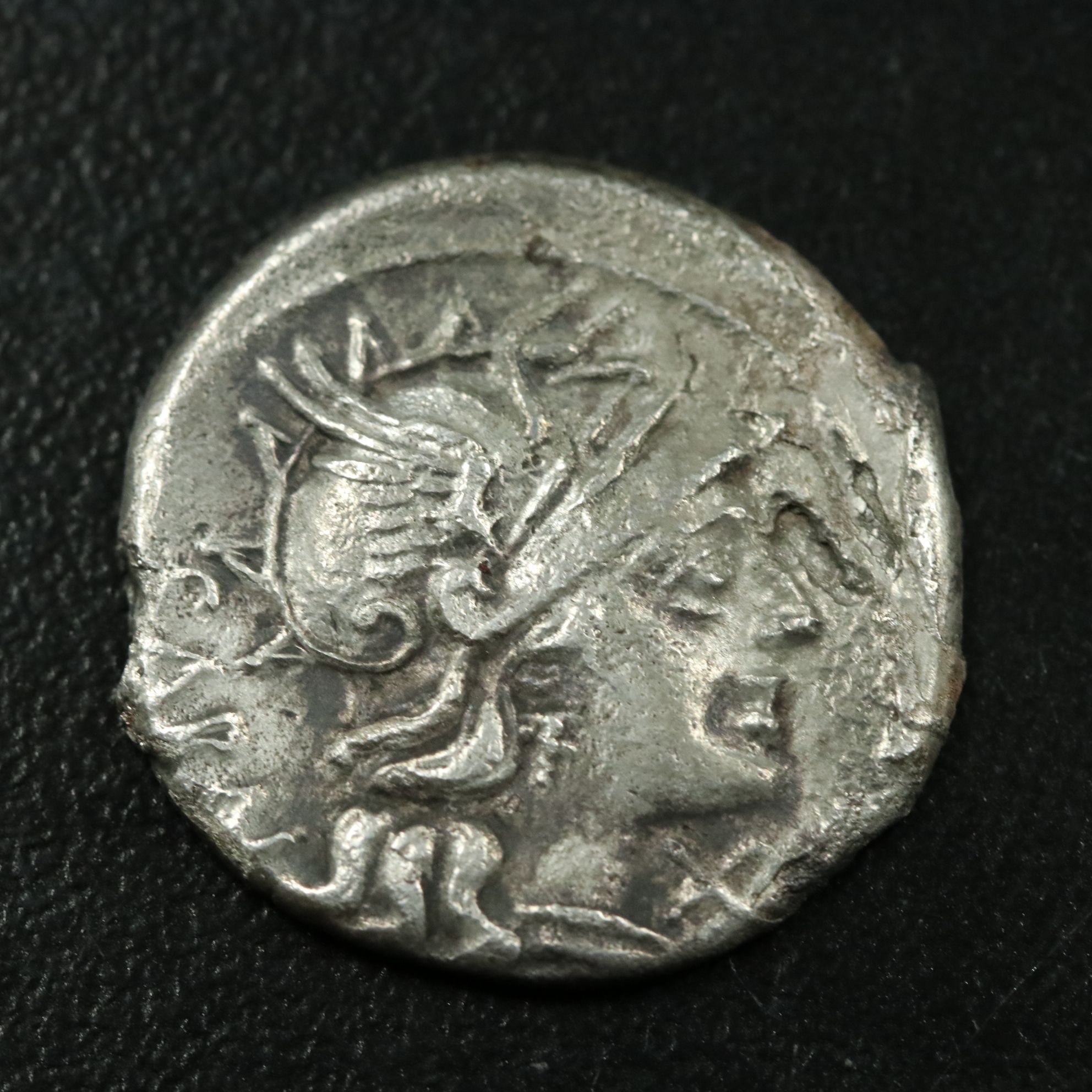 Ancient Roman Republic AR Denarius Coin of M. Atilius Saranus, ca. 148 B.C.