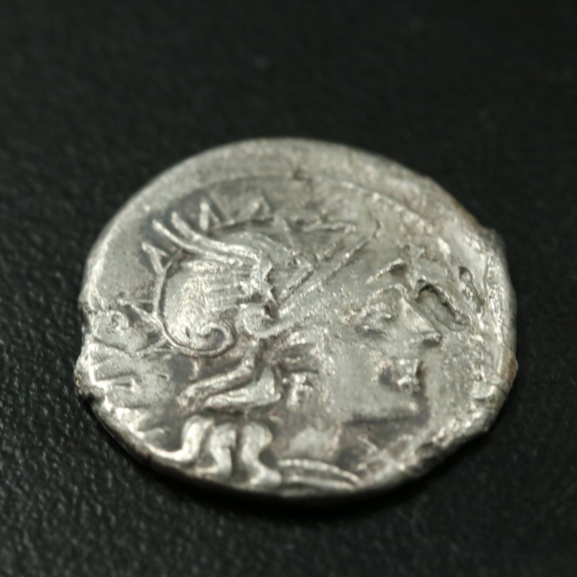Ancient Roman Republic AR Denarius Coin of M. Atilius Saranus, ca. 148 B.C.