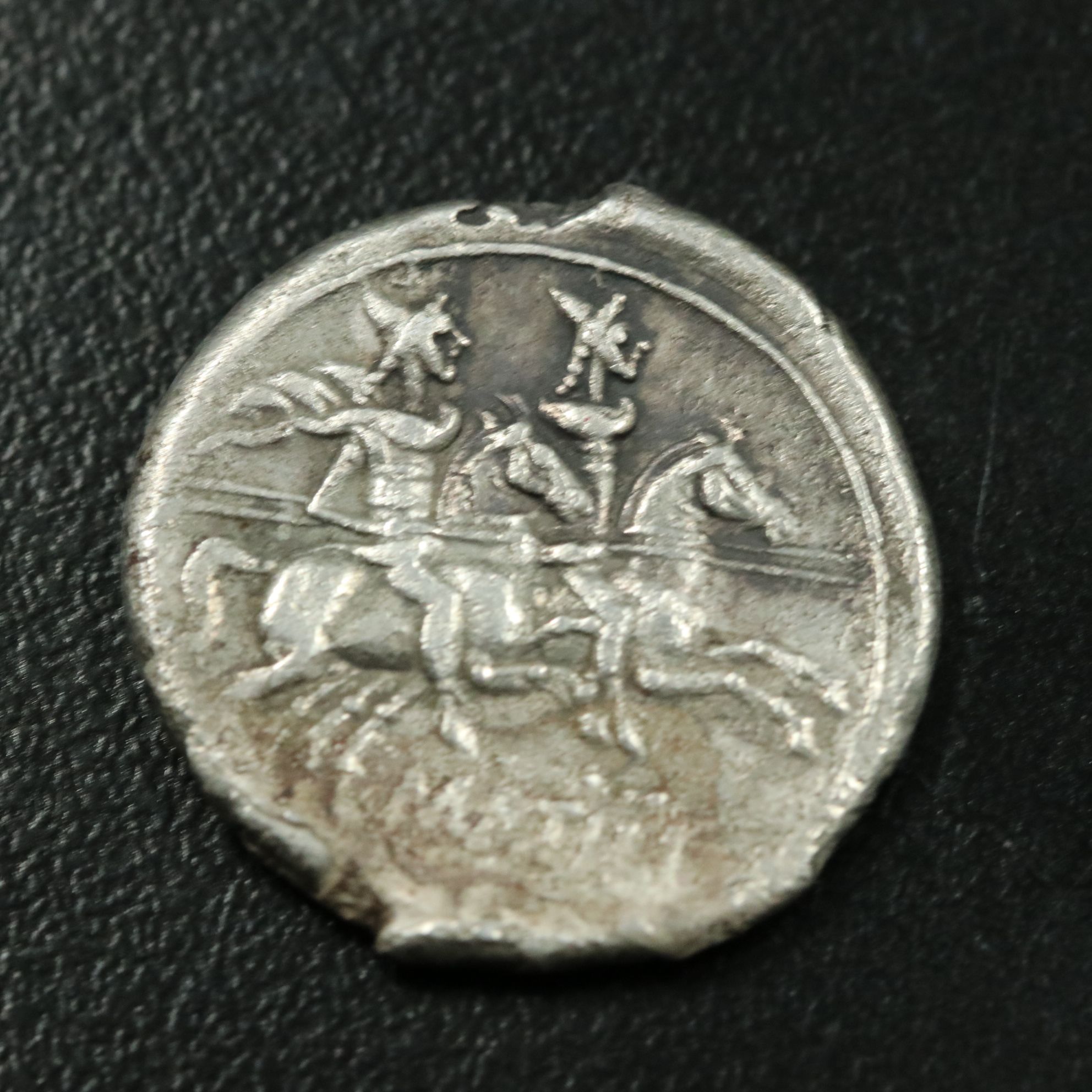 Ancient Roman Republic AR Denarius Coin of M. Atilius Saranus, ca. 148 B.C.