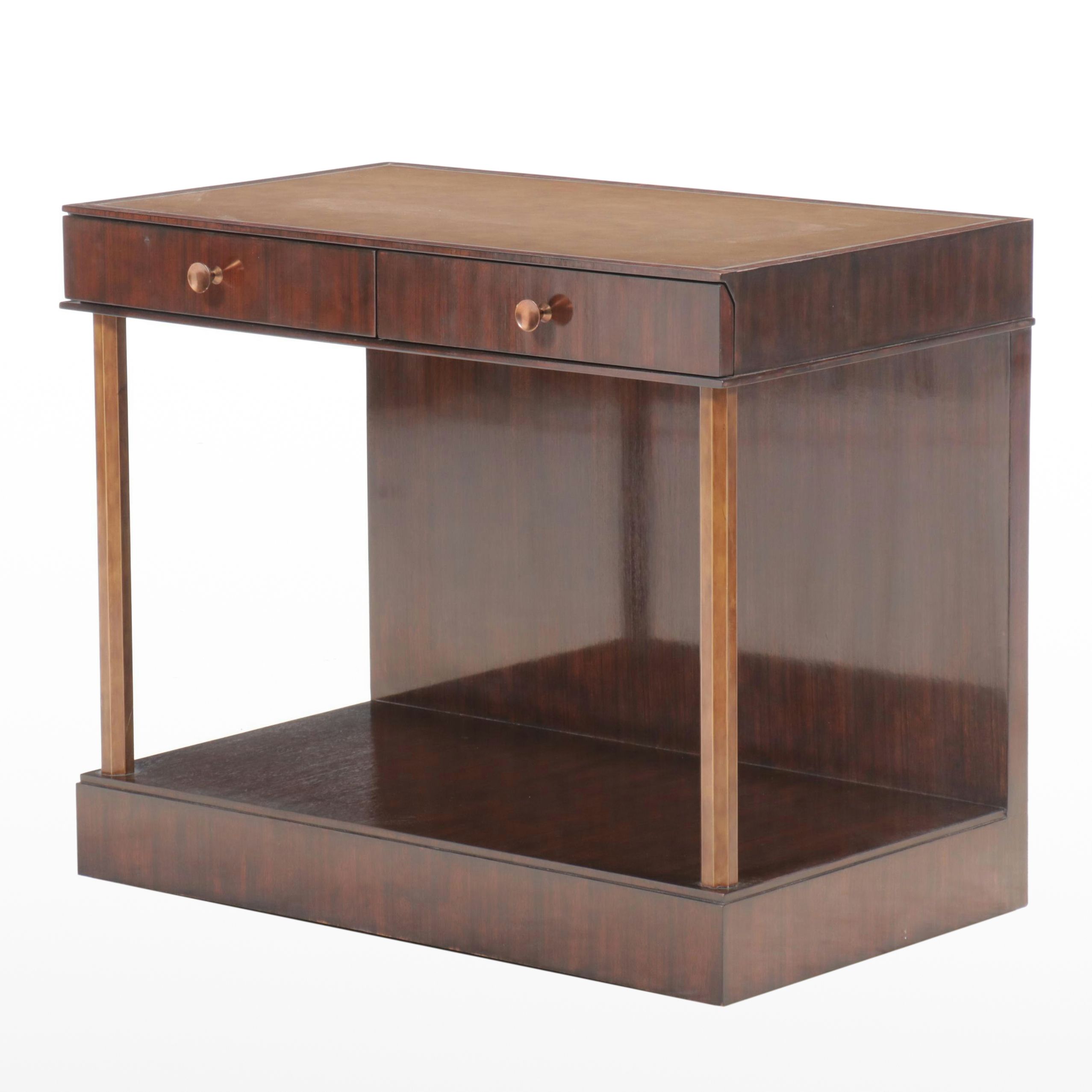 Contemporary Mahogany Finish Console Table