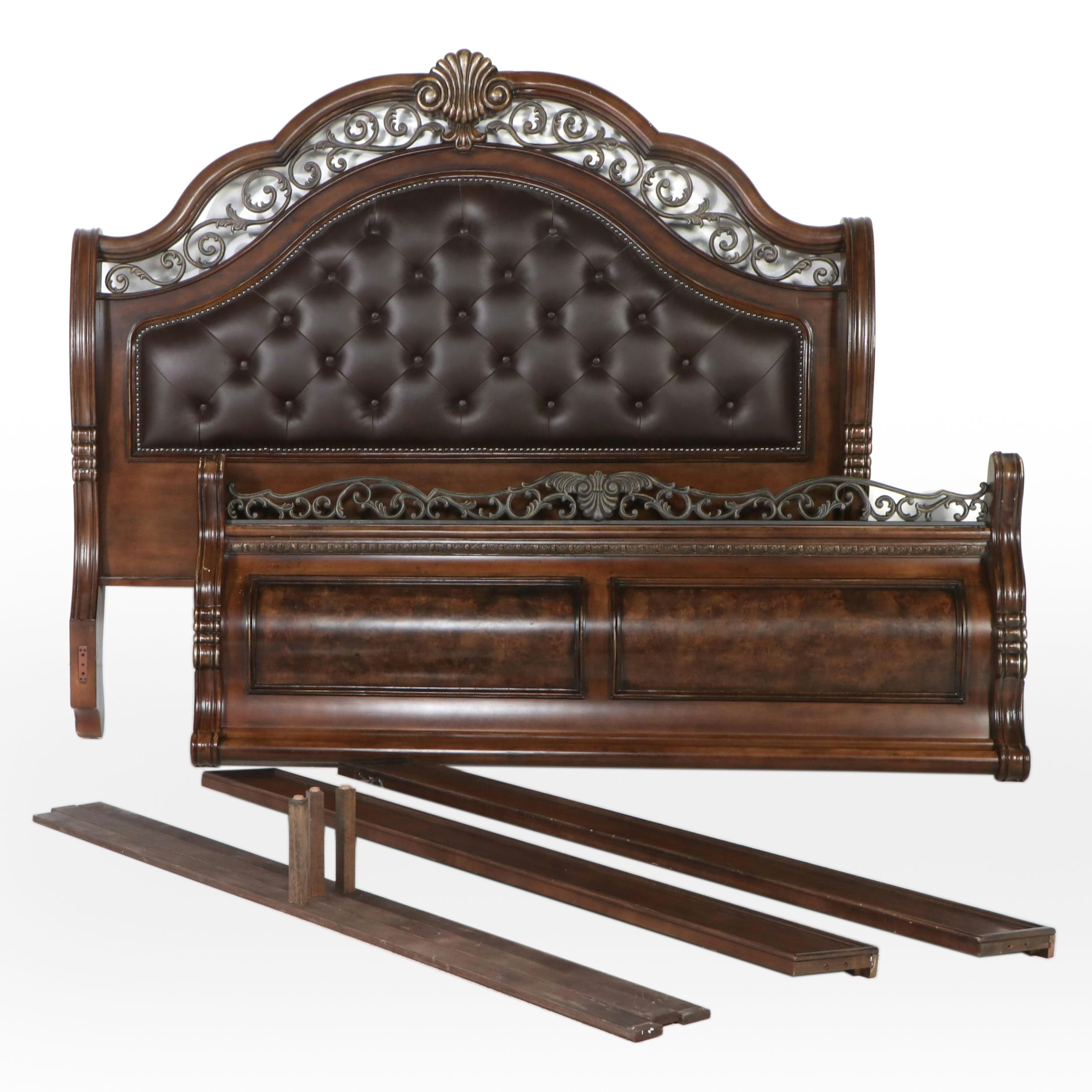 Pair of Pulaski Nightstands with King Size Bed Frame