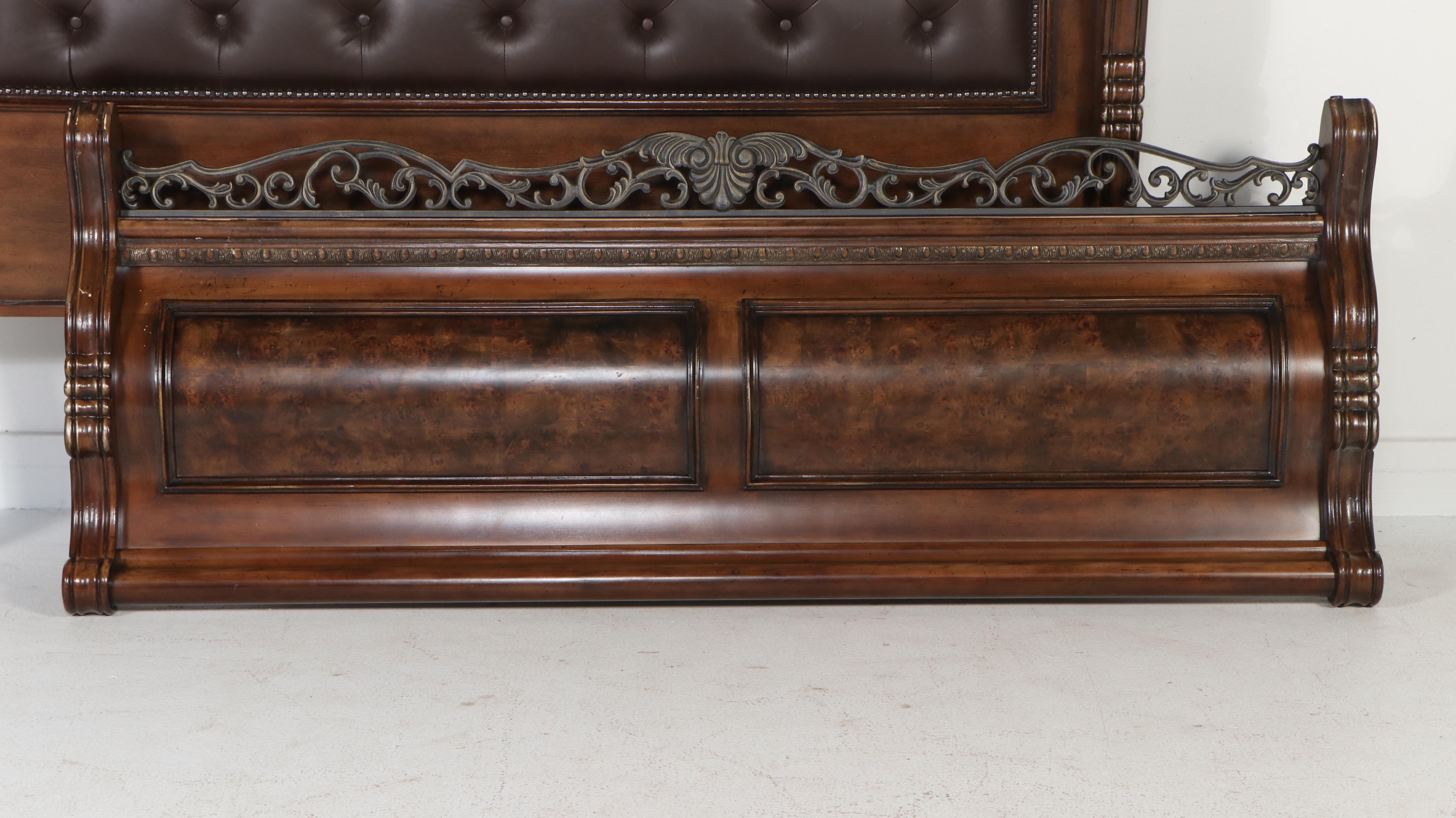 Pair of Pulaski Nightstands with King Size Bed Frame