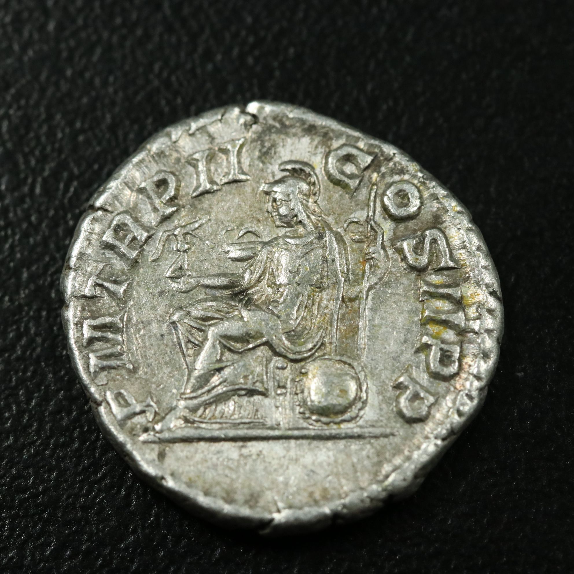 Ancient Roman Imperial AR Denarius Coin of Elagabalus, ca. 218 A.D.