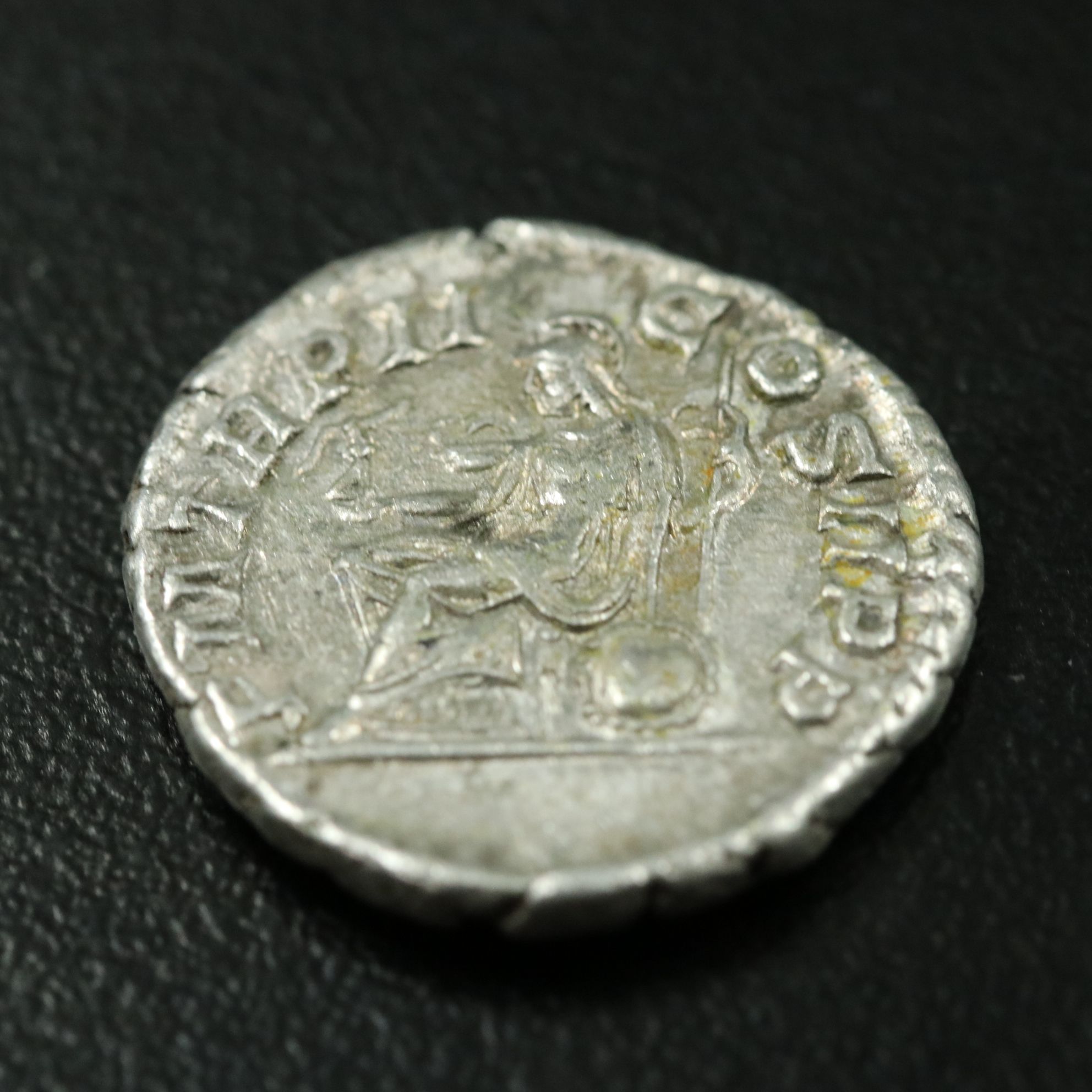 Ancient Roman Imperial AR Denarius Coin of Elagabalus, ca. 218 A.D.