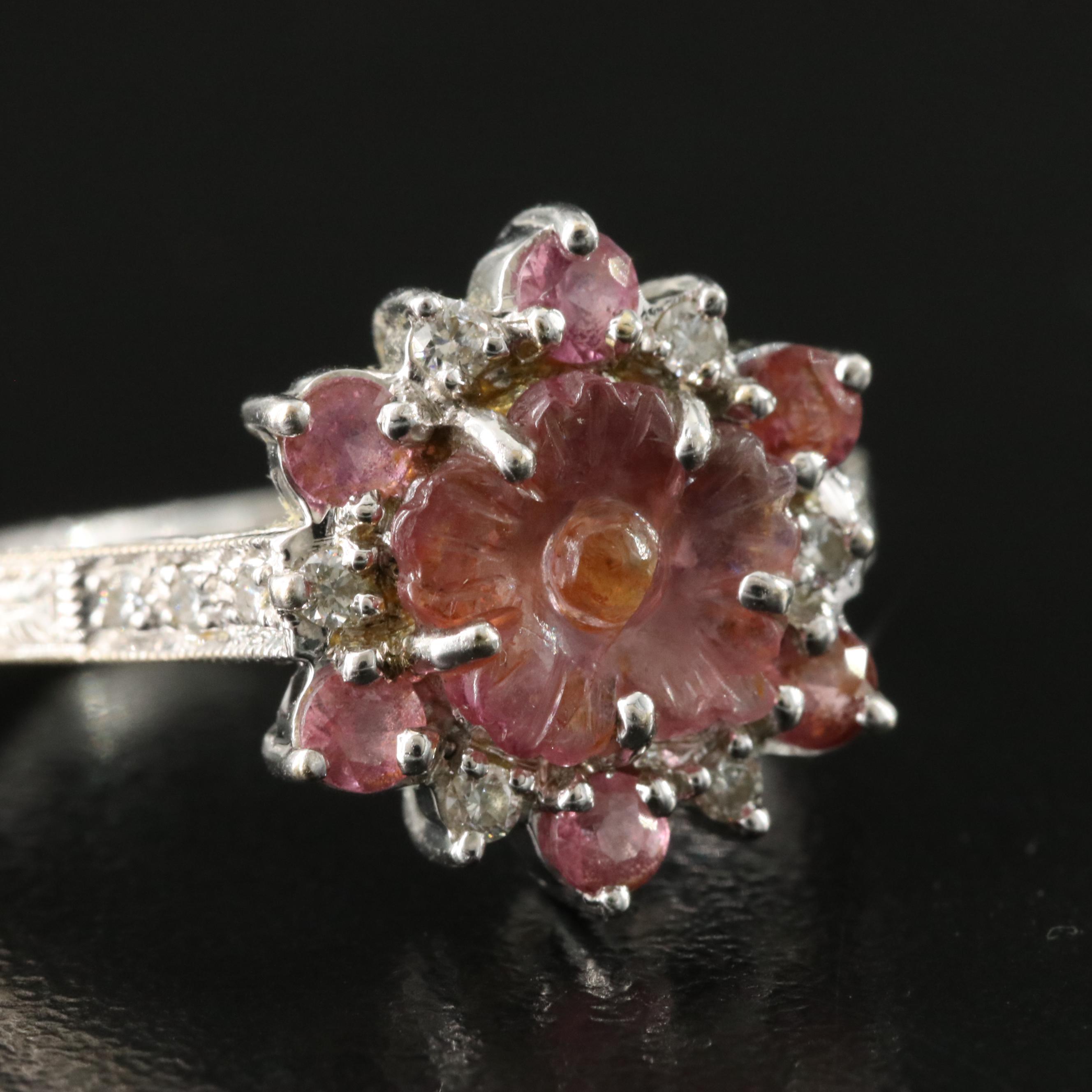 18K Spinel and Diamond Ring