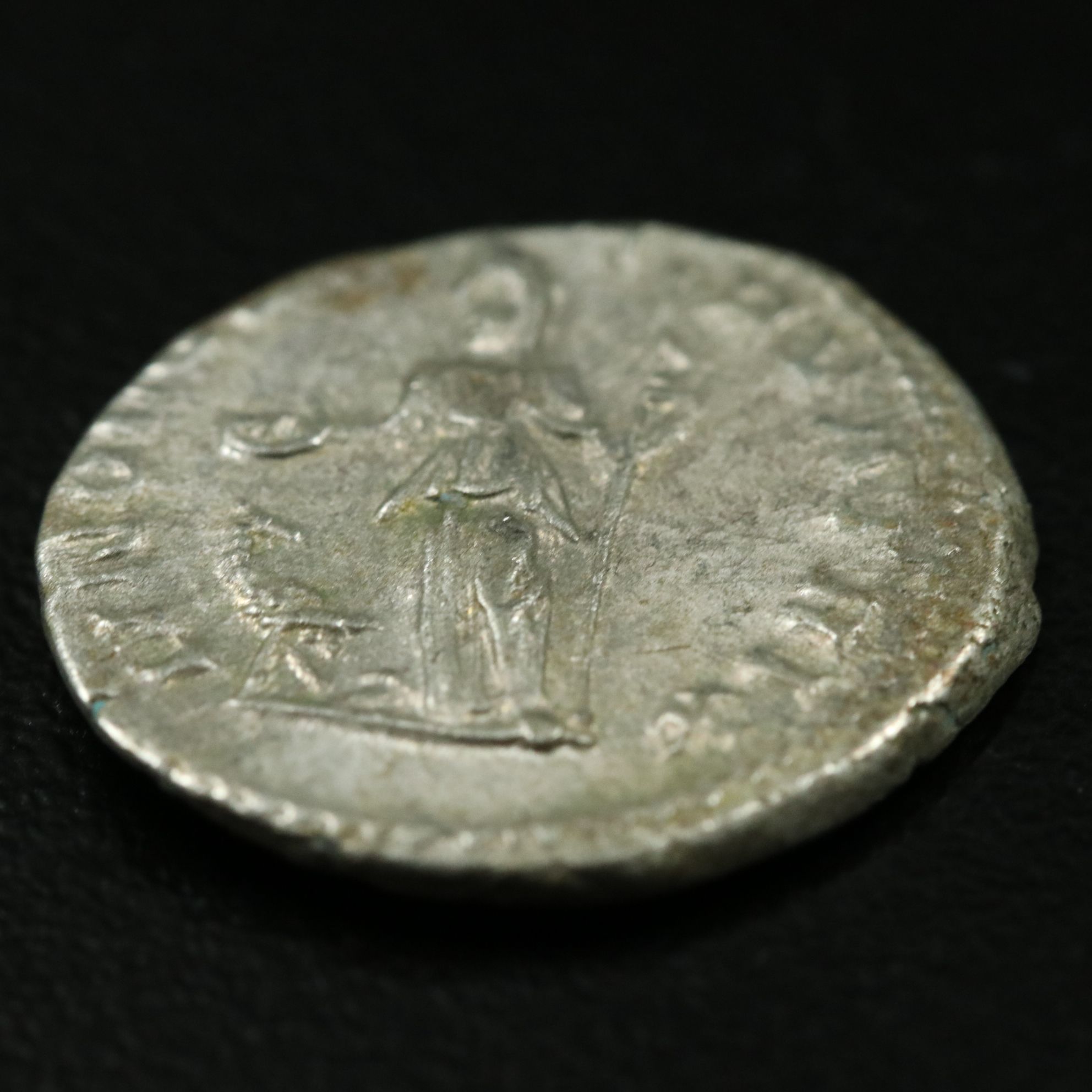 Ancient Roman Imperial AR Denarius Coin of Julia Mamaea, ca. 222 A.D.