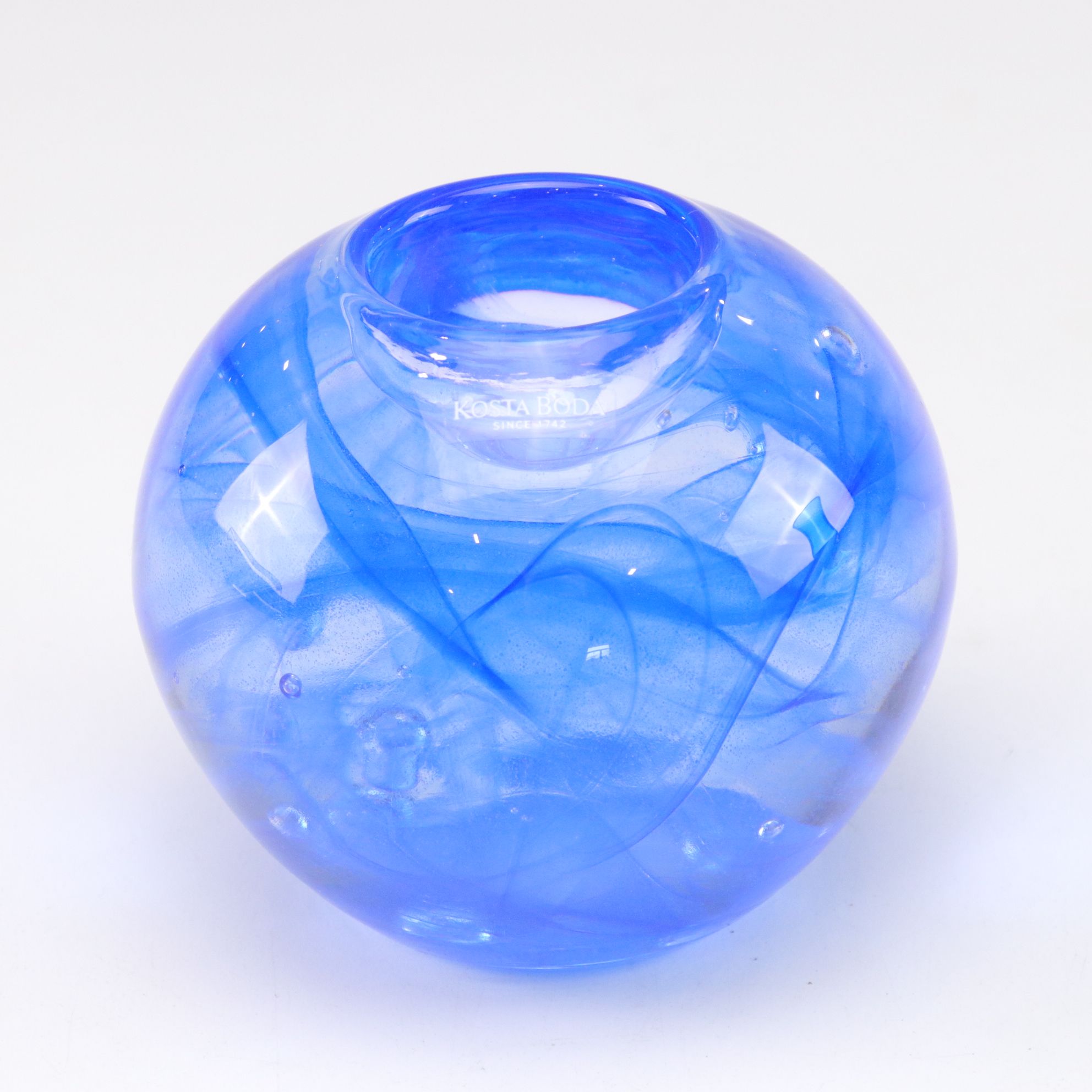 Orrefors Pastillo Bowl, Kosta Boda "Cool Moon" Votive and Scandinavian Decanter