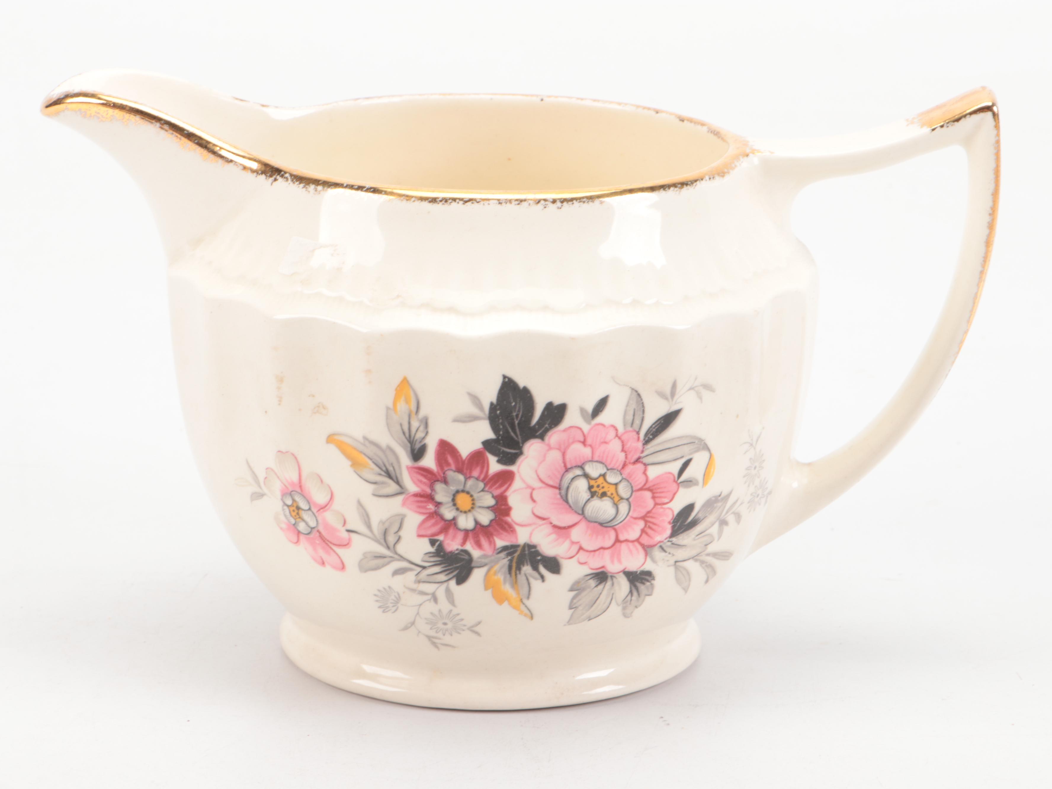 Swinnertons "Luxor Ivory" and Other Ceramic Pitchers with Handled Vase