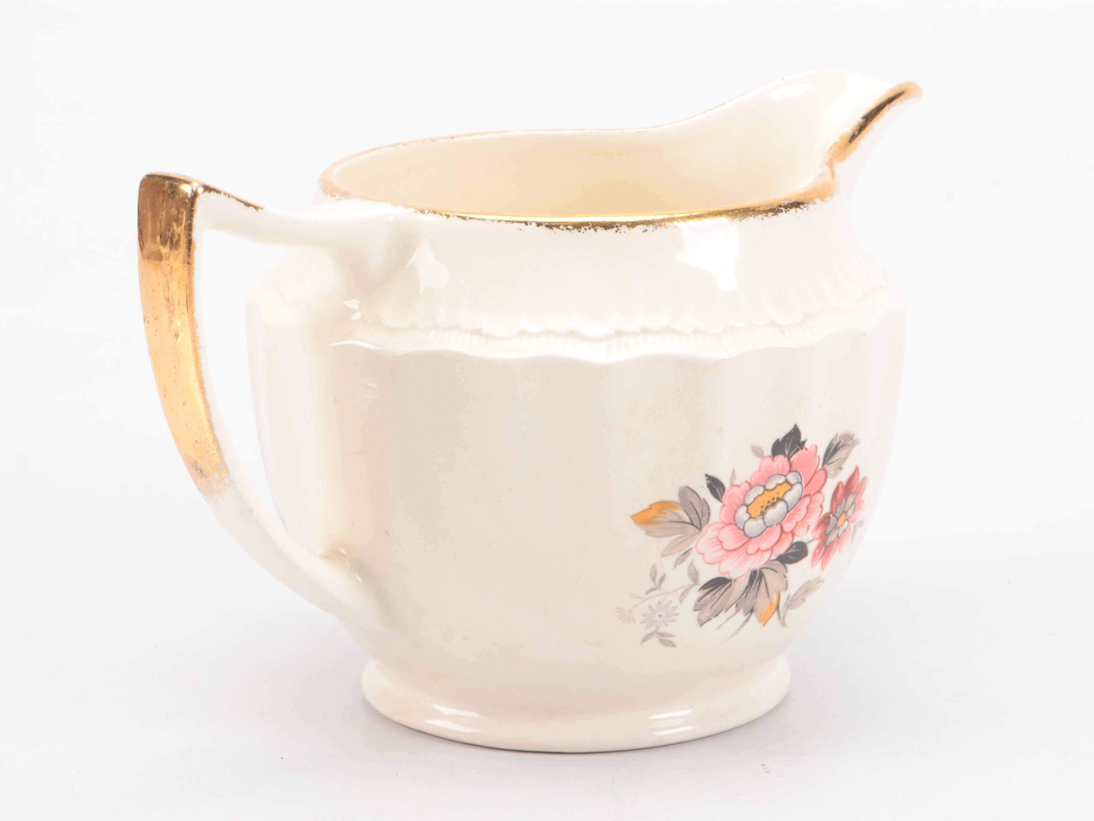 Swinnertons "Luxor Ivory" and Other Ceramic Pitchers with Handled Vase