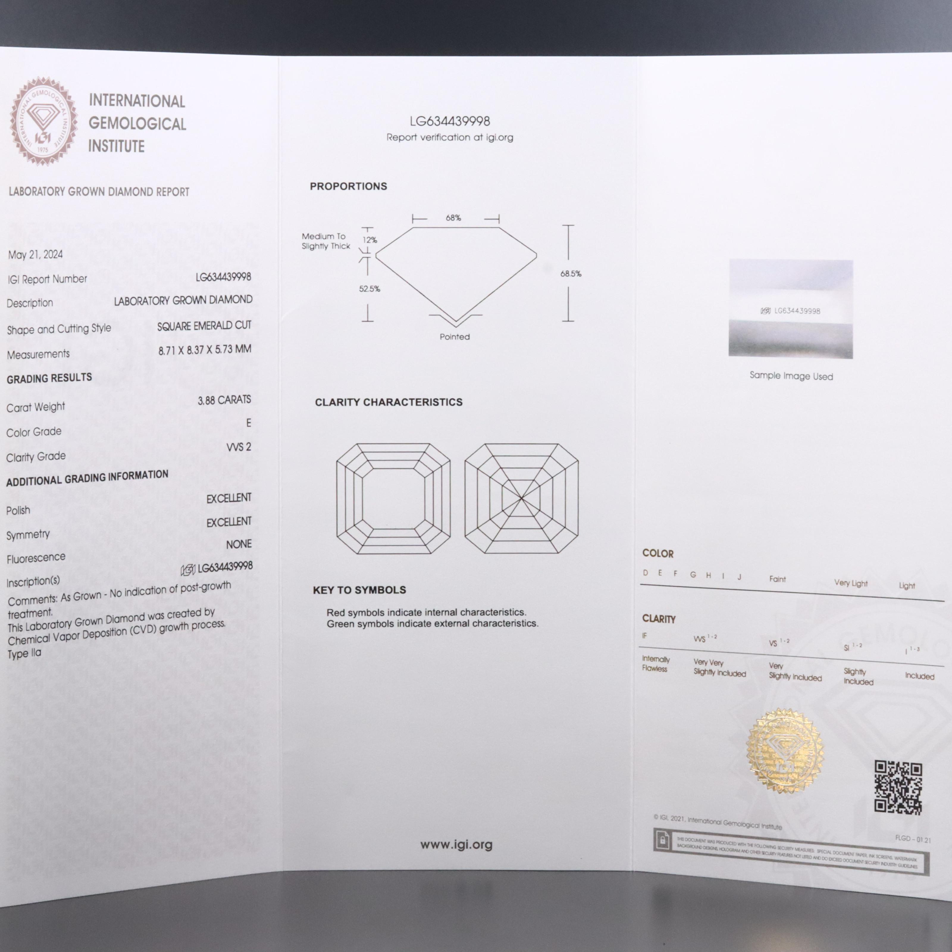14K 4.62 CTW Lab Grown Diamond Ring with IGI Report