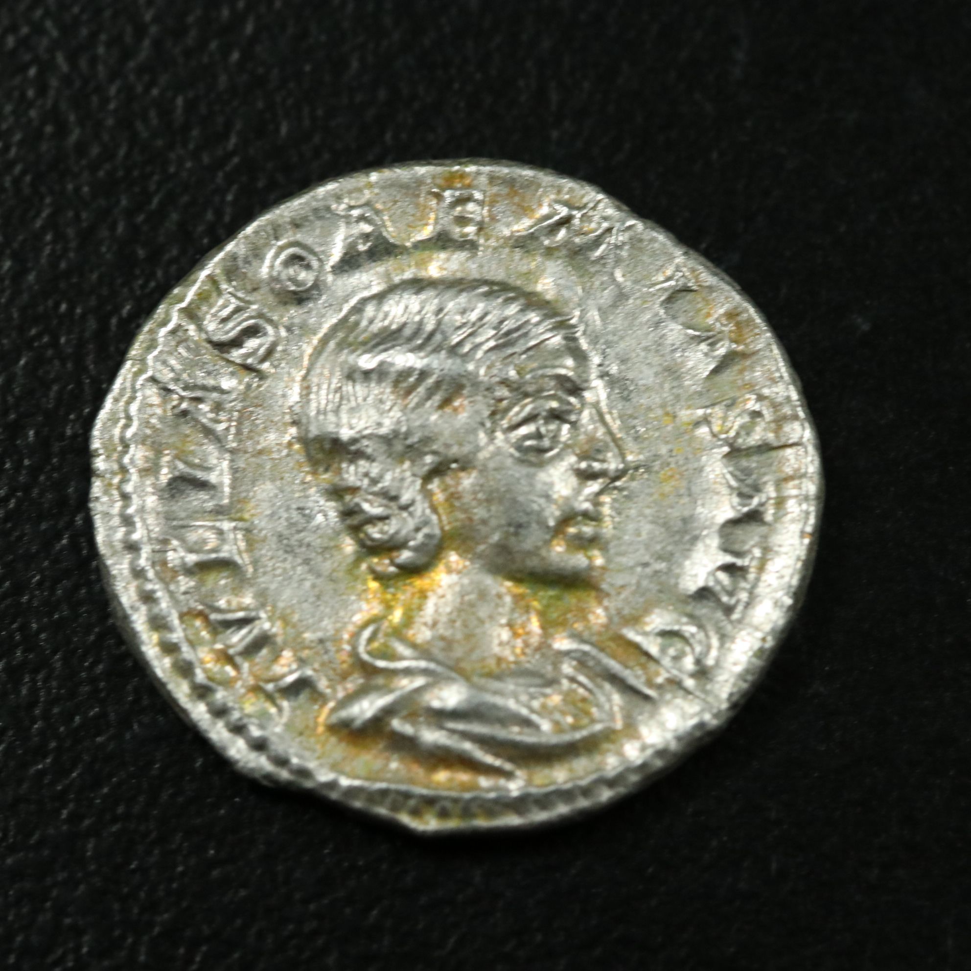 Ancient Roman Imperial AR Denarius Coin of Julia Soaemias, ca. 220 A.D.