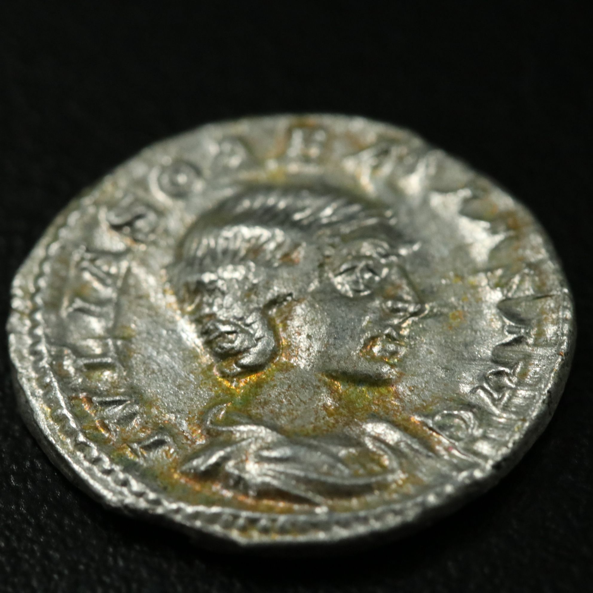 Ancient Roman Imperial AR Denarius Coin of Julia Soaemias, ca. 220 A.D.