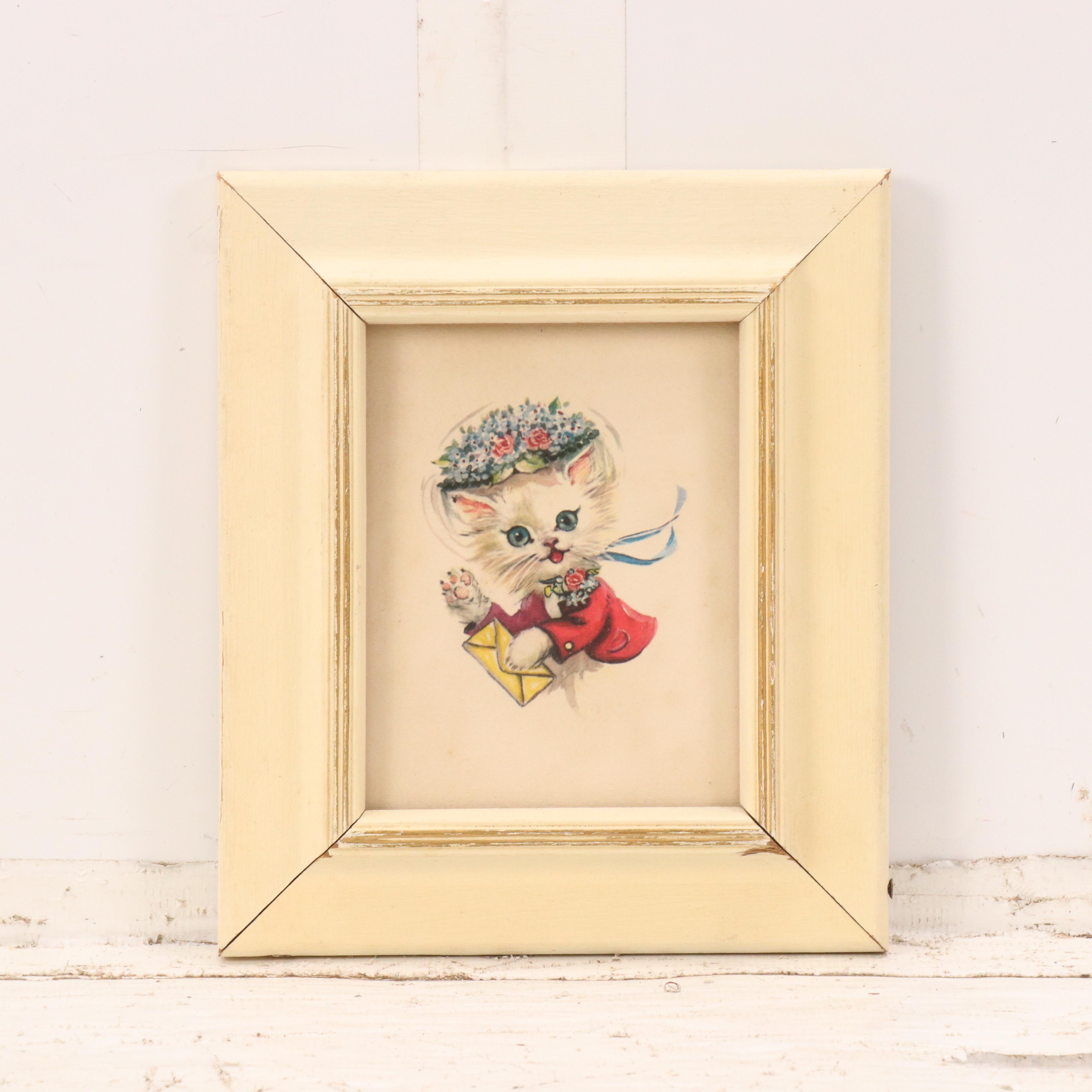 Donald Art Co. Miniature Offset Lithographs of Kitten Characters, 1950s