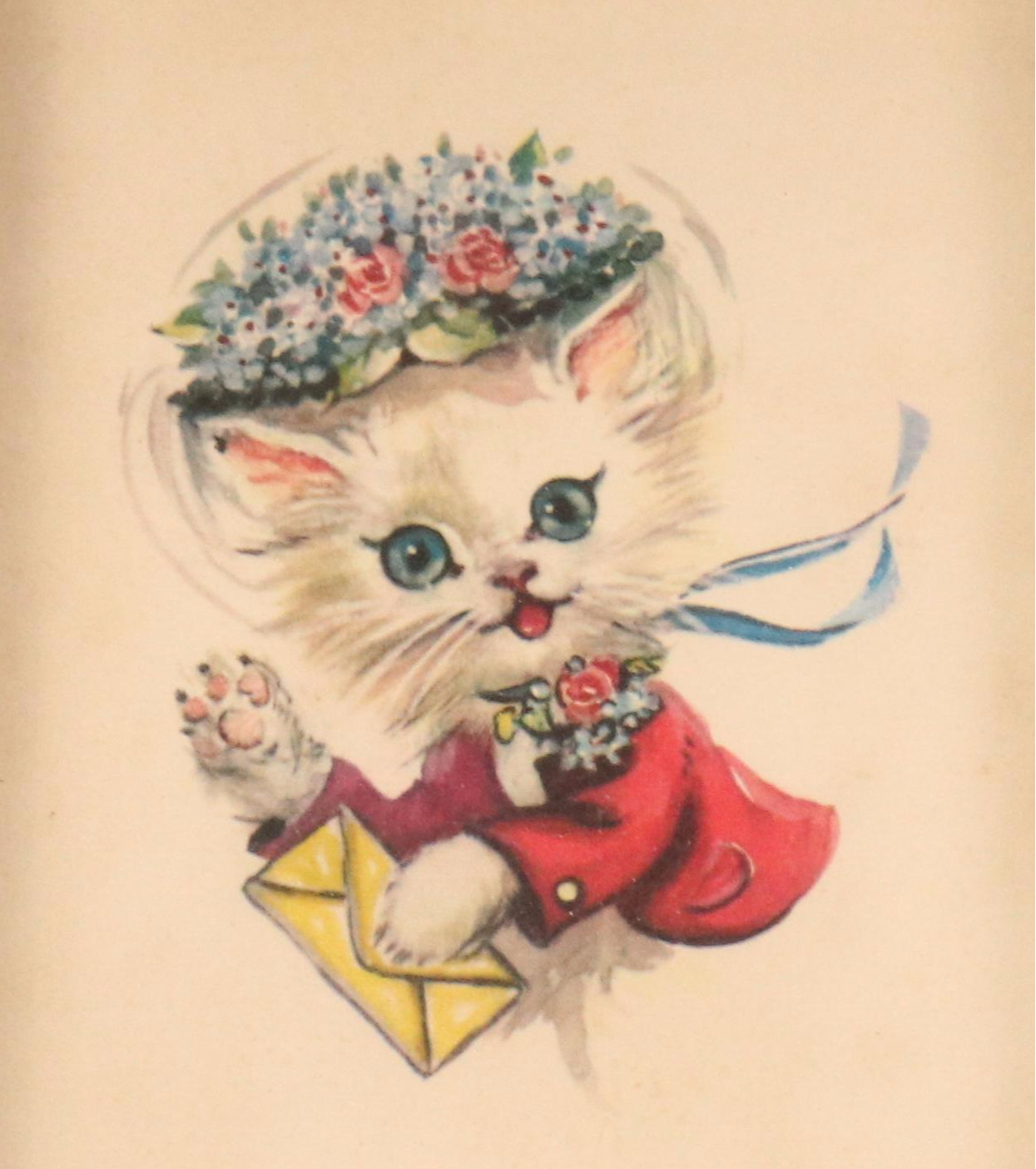 Donald Art Co. Miniature Offset Lithographs of Kitten Characters, 1950s