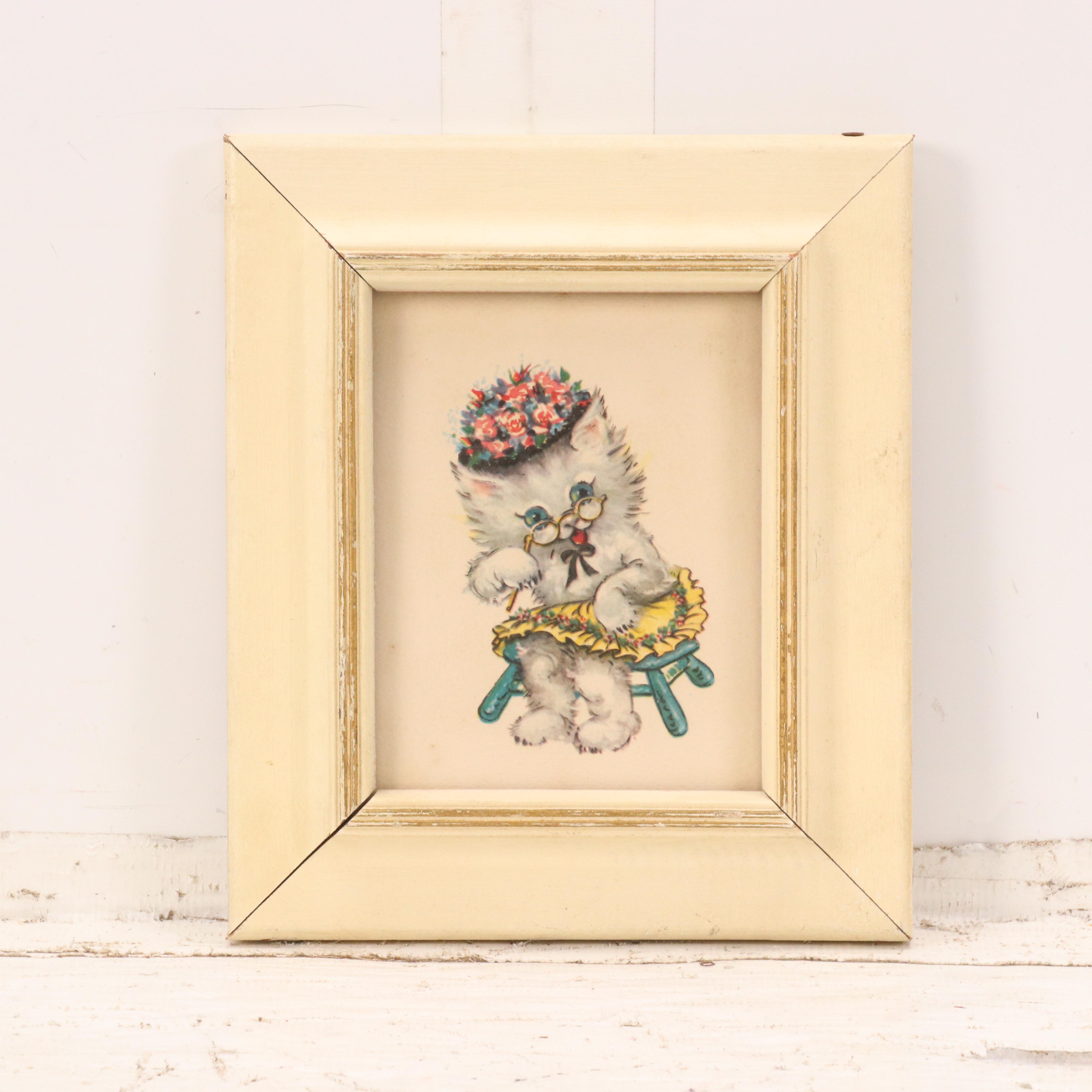 Donald Art Co. Miniature Offset Lithographs of Kitten Characters, 1950s