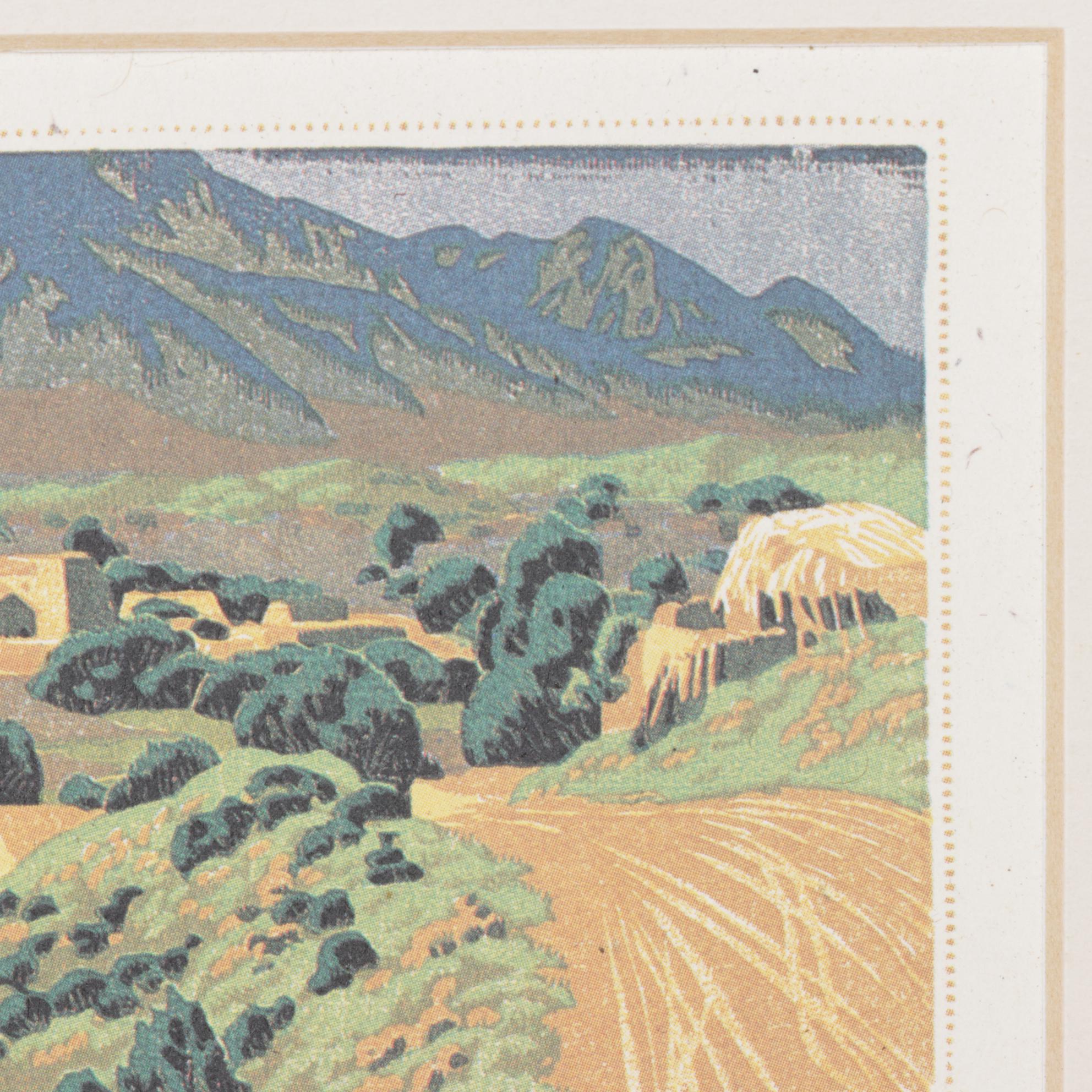 Offset Lithograph after Gustave Baumann "Ranchos de Taos", 1930