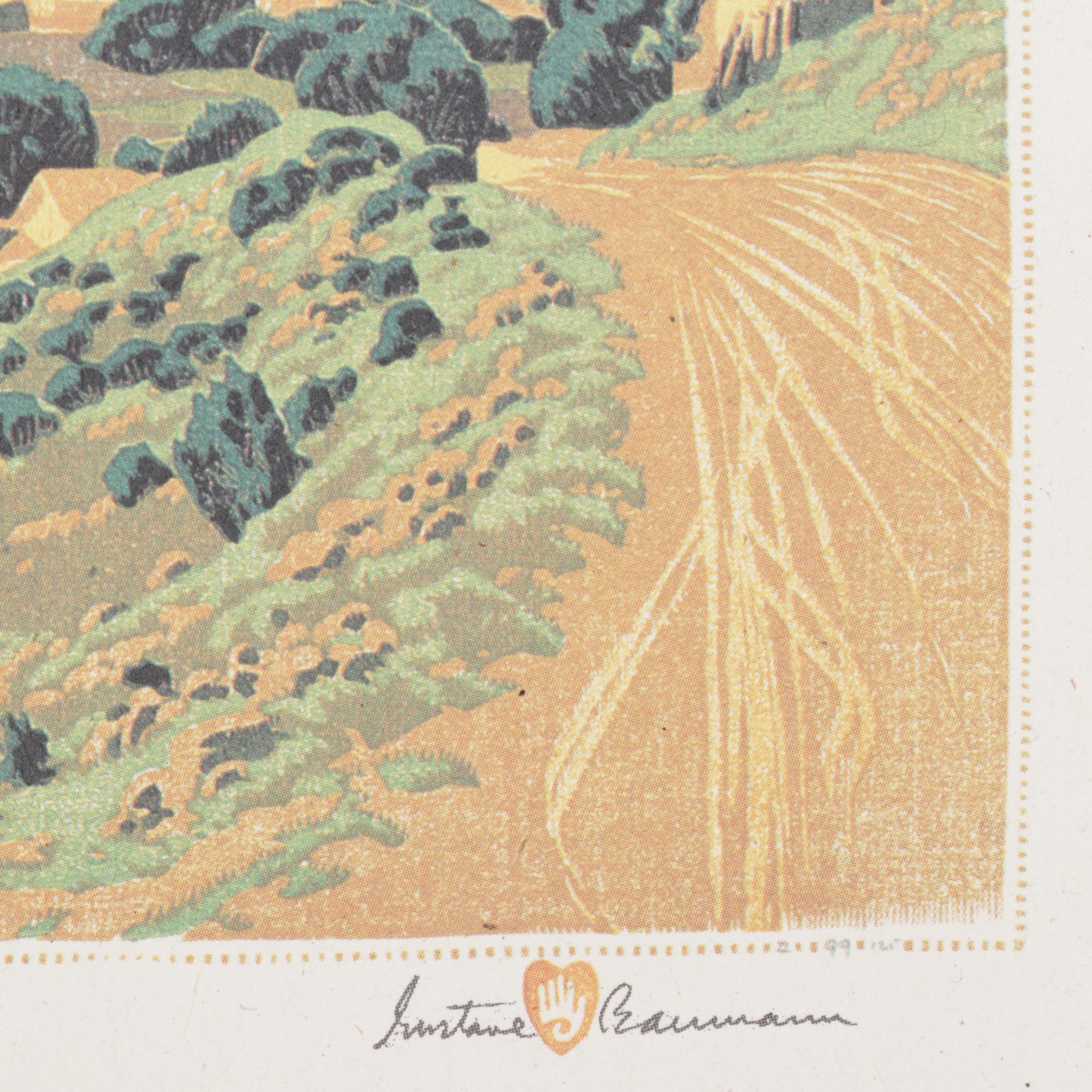 Offset Lithograph after Gustave Baumann "Ranchos de Taos", 1930