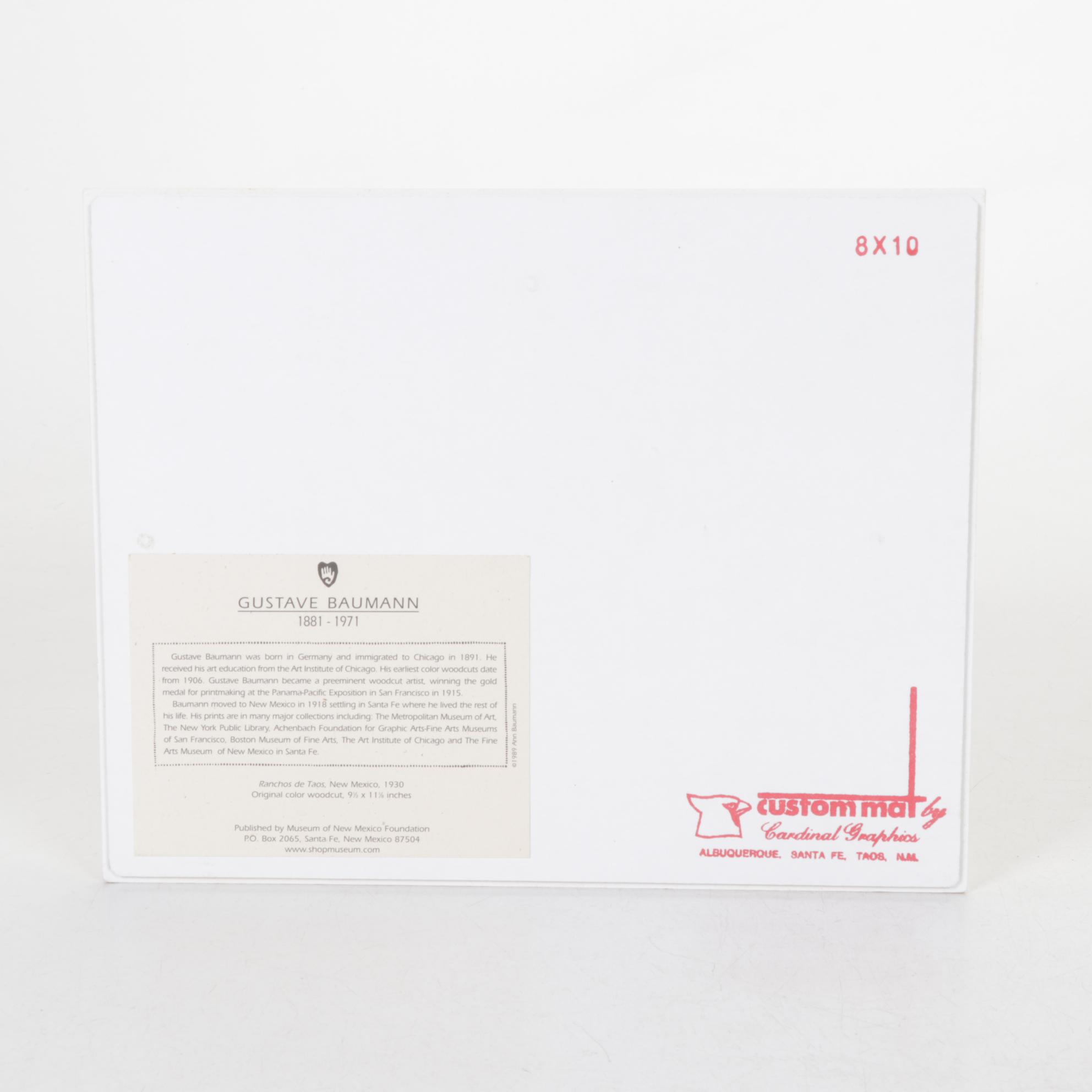 Offset Lithograph after Gustave Baumann "Ranchos de Taos", 1930