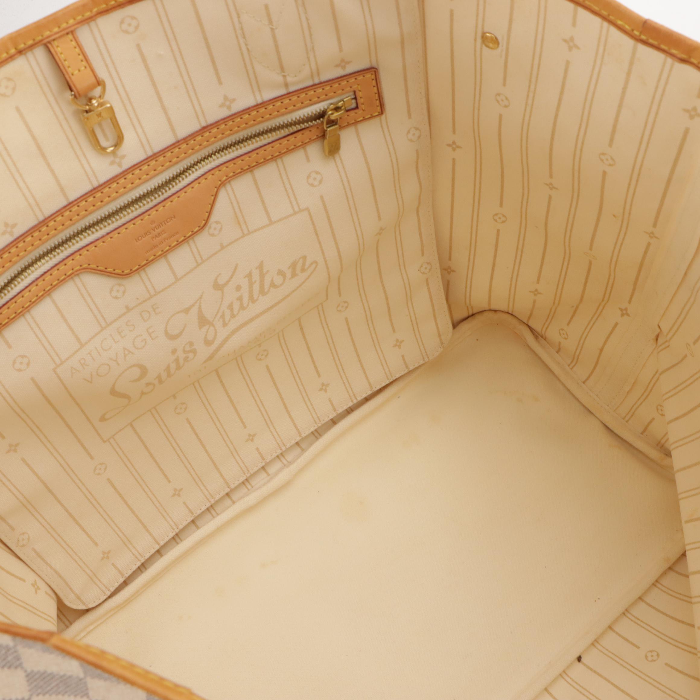 Louis Vuitton Neverfull GM Tote in Damier Azur Canvas and Leather Trim