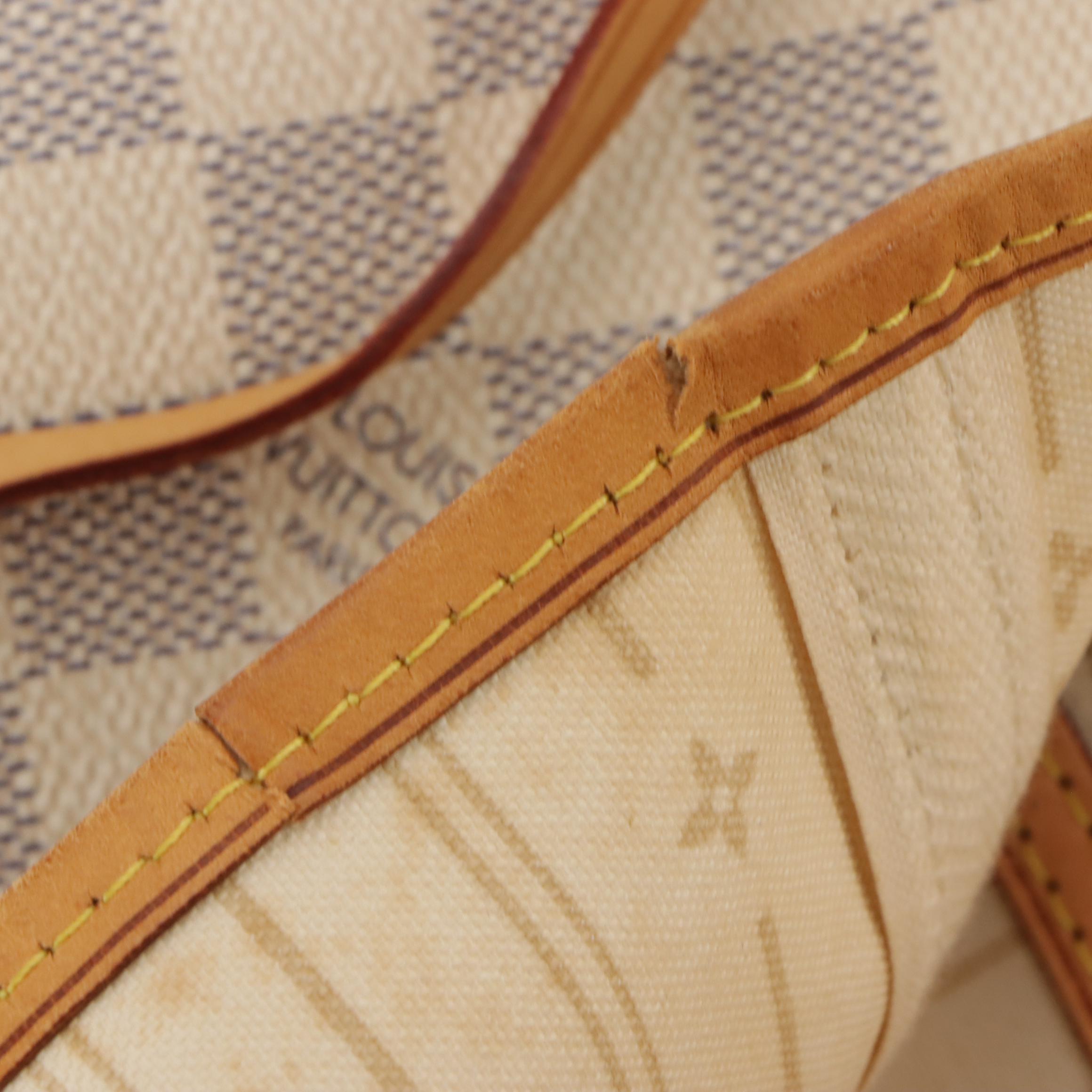 Louis Vuitton Neverfull GM Tote in Damier Azur Canvas and Leather Trim