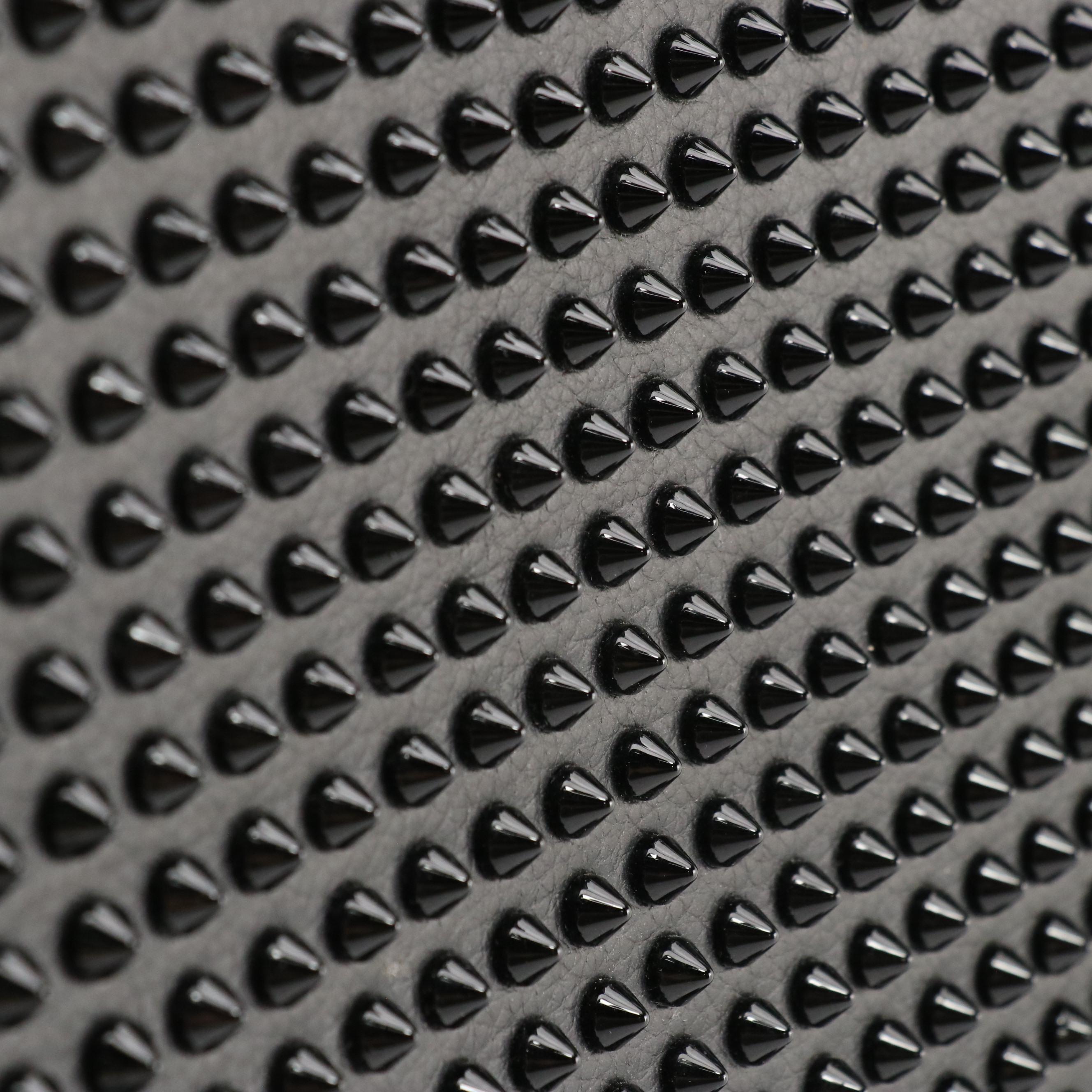 Christian Louboutin Trictrac Portfolio Handbag in Black Spiked Calfskin Leather