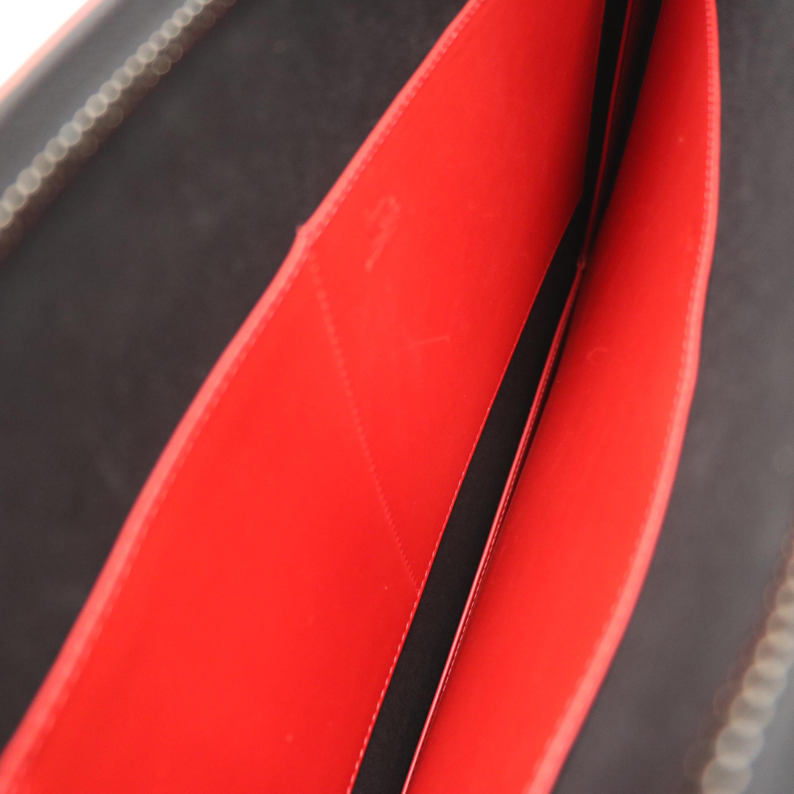 Christian Louboutin Trictrac Portfolio Handbag in Black Spiked Calfskin Leather