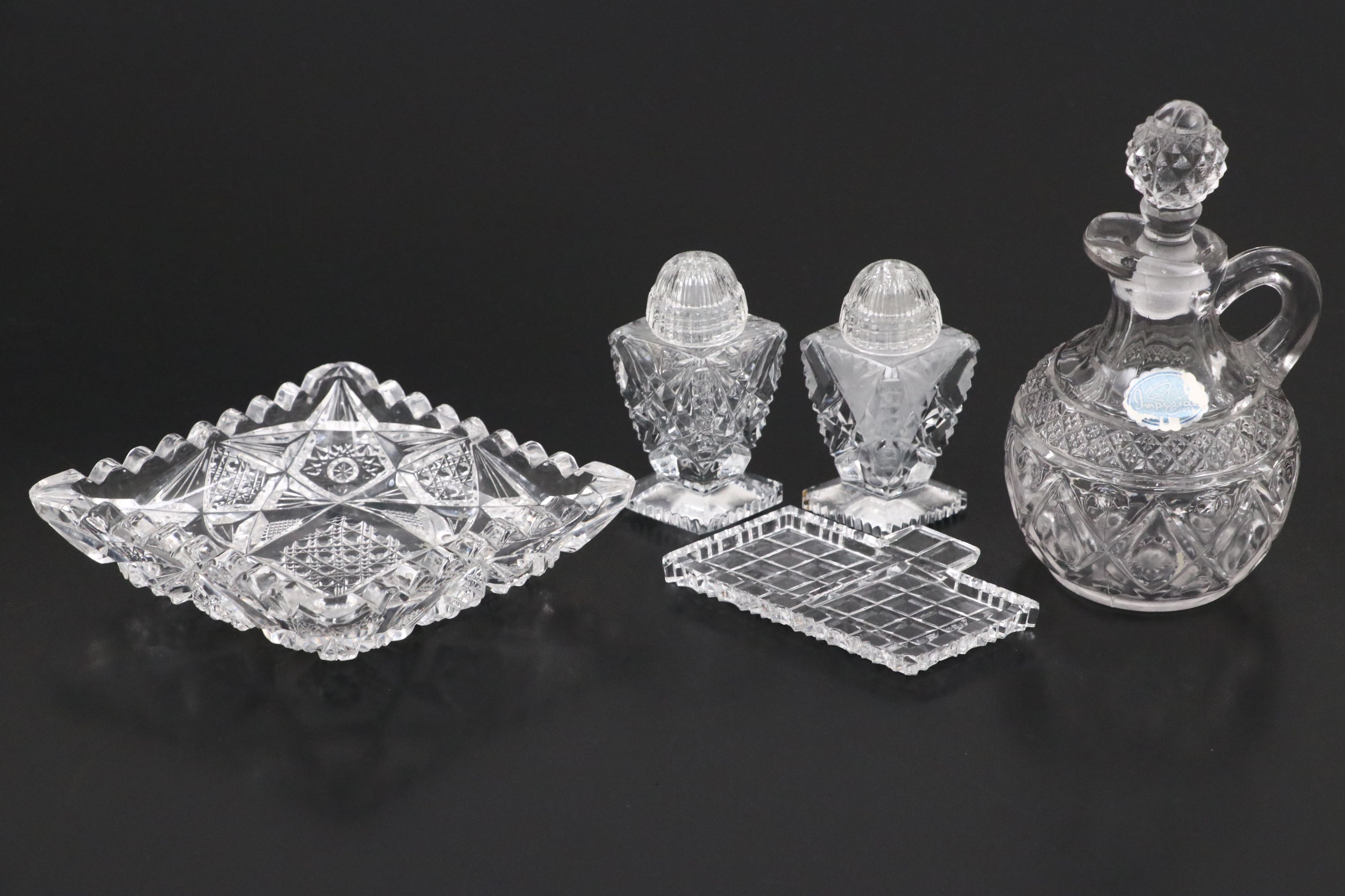 US Glass "Manhattan Clear" Cake Stand with Other Brilliant Style Tableware