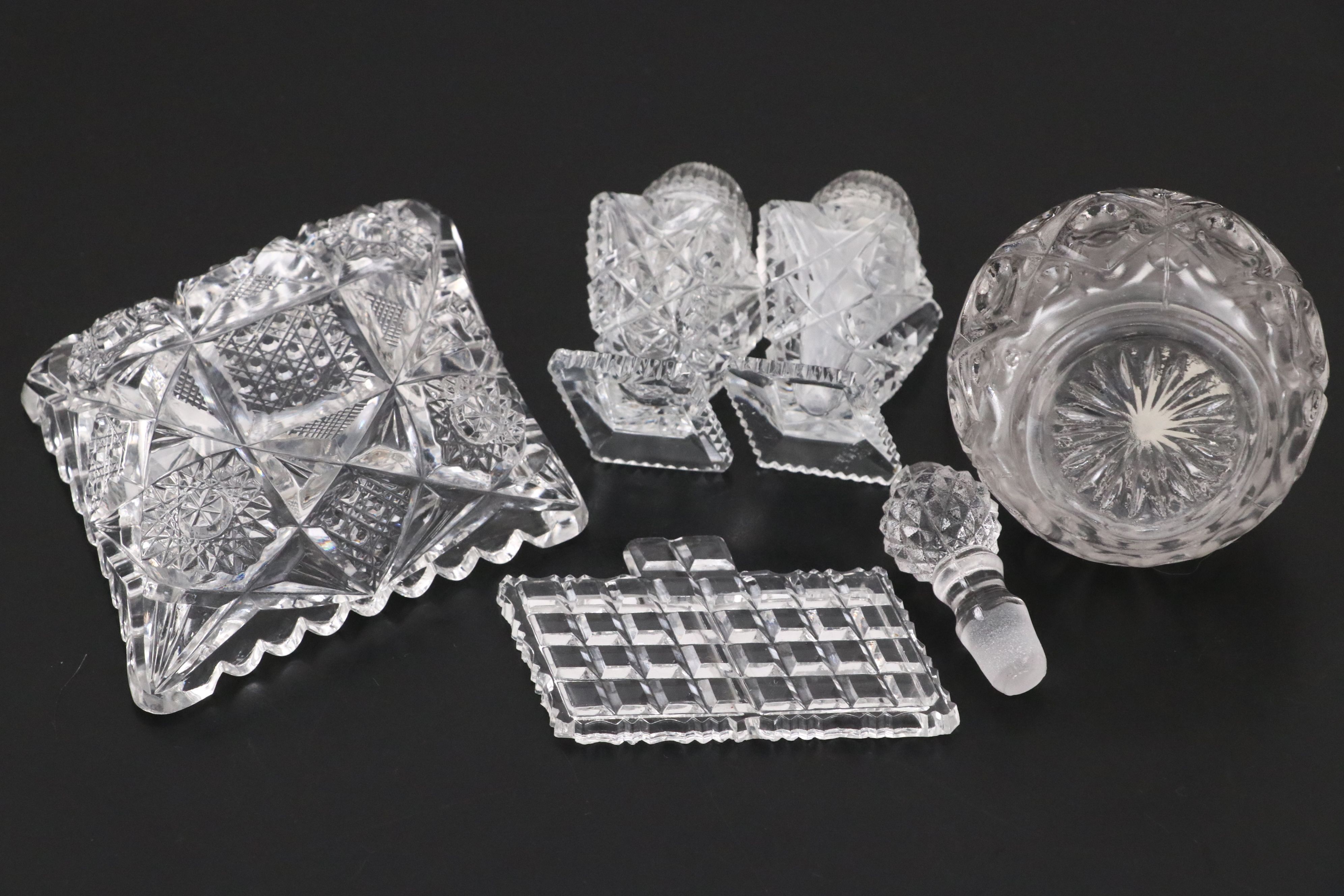 US Glass "Manhattan Clear" Cake Stand with Other Brilliant Style Tableware
