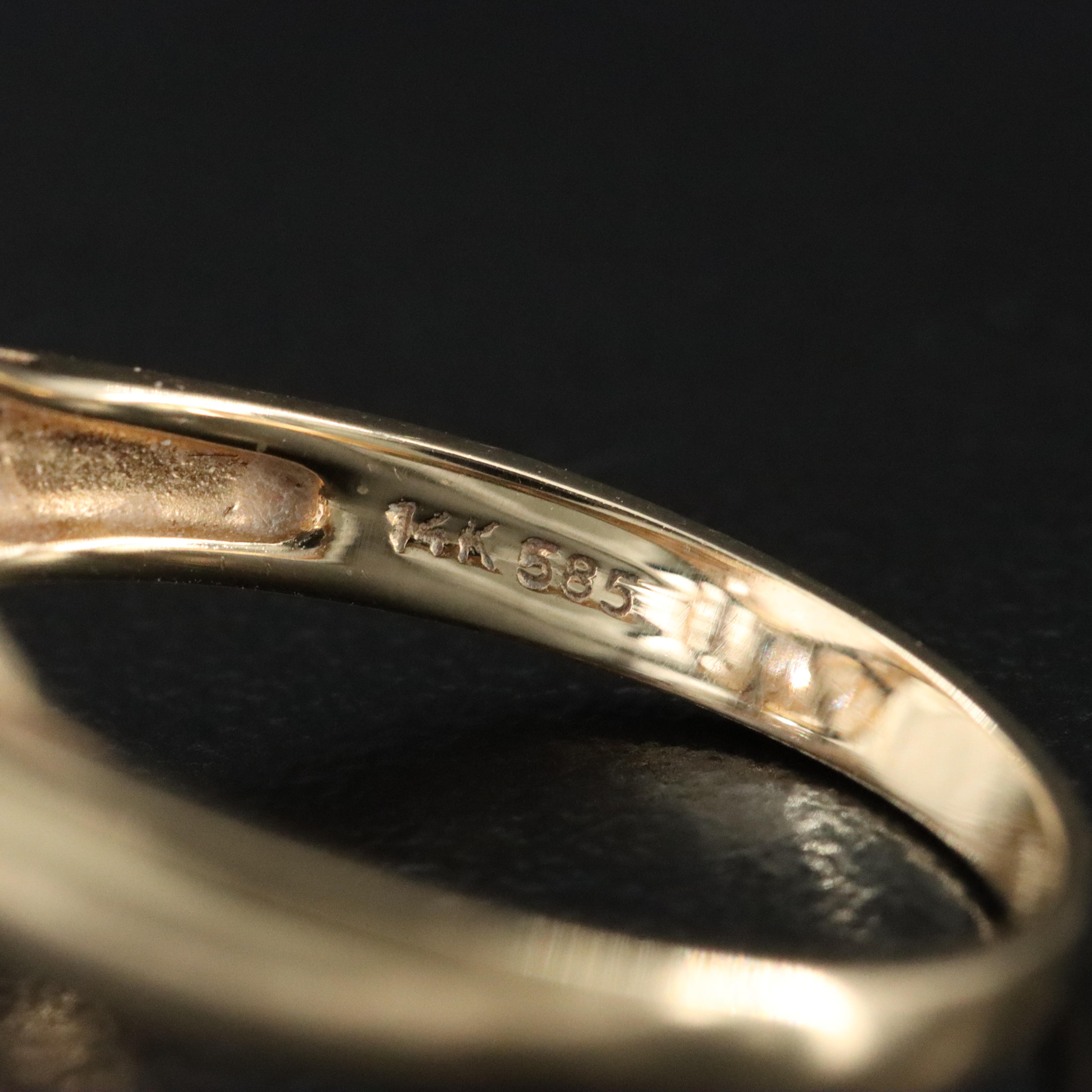 14K Rose Quartz and Diamond Ring