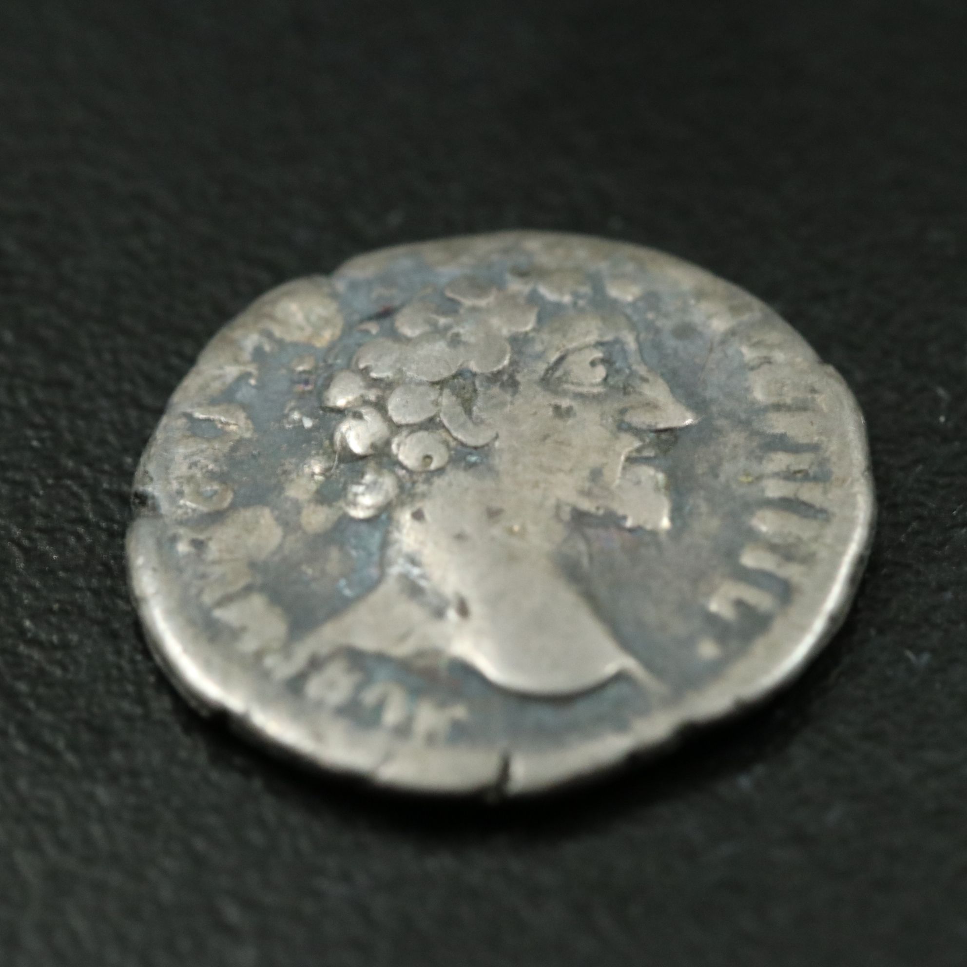 Ancient Roman Imperial AR Denarius Coin of Marcus Aurelius, ca. 161 A.D.