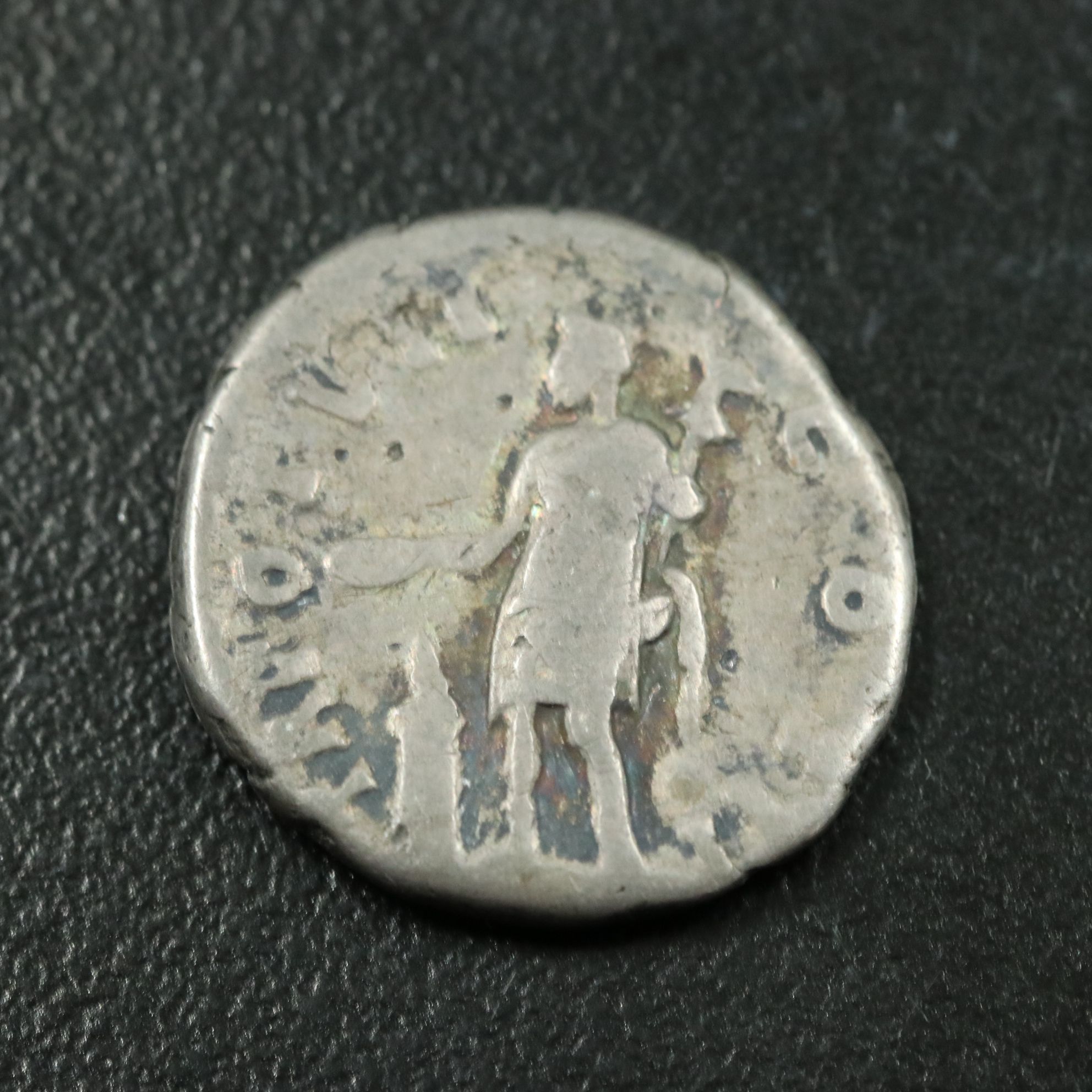 Ancient Roman Imperial AR Denarius Coin of Marcus Aurelius, ca. 161 A.D.