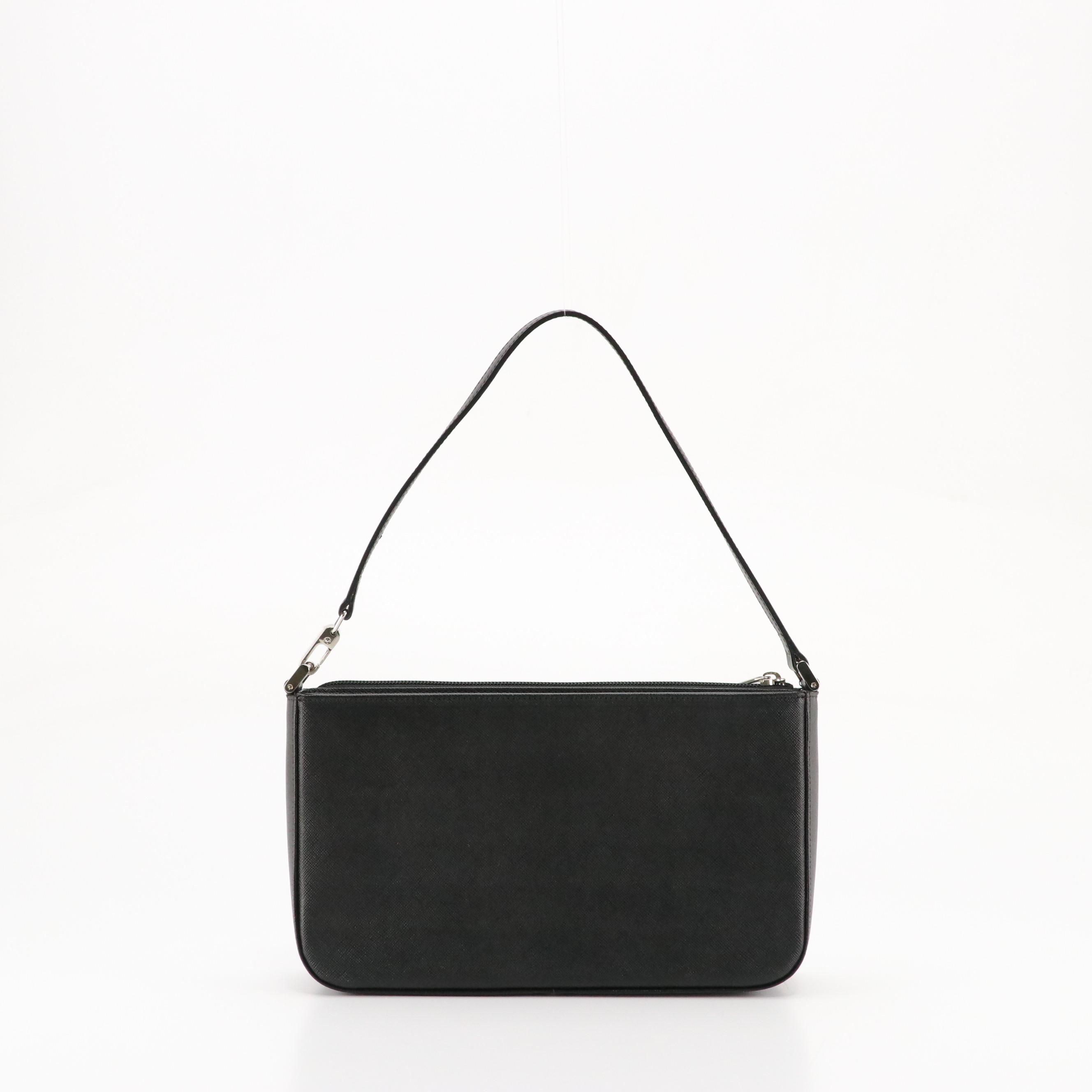 Burberry Shoulder Bag in Black Saffiano Leather, With Tag