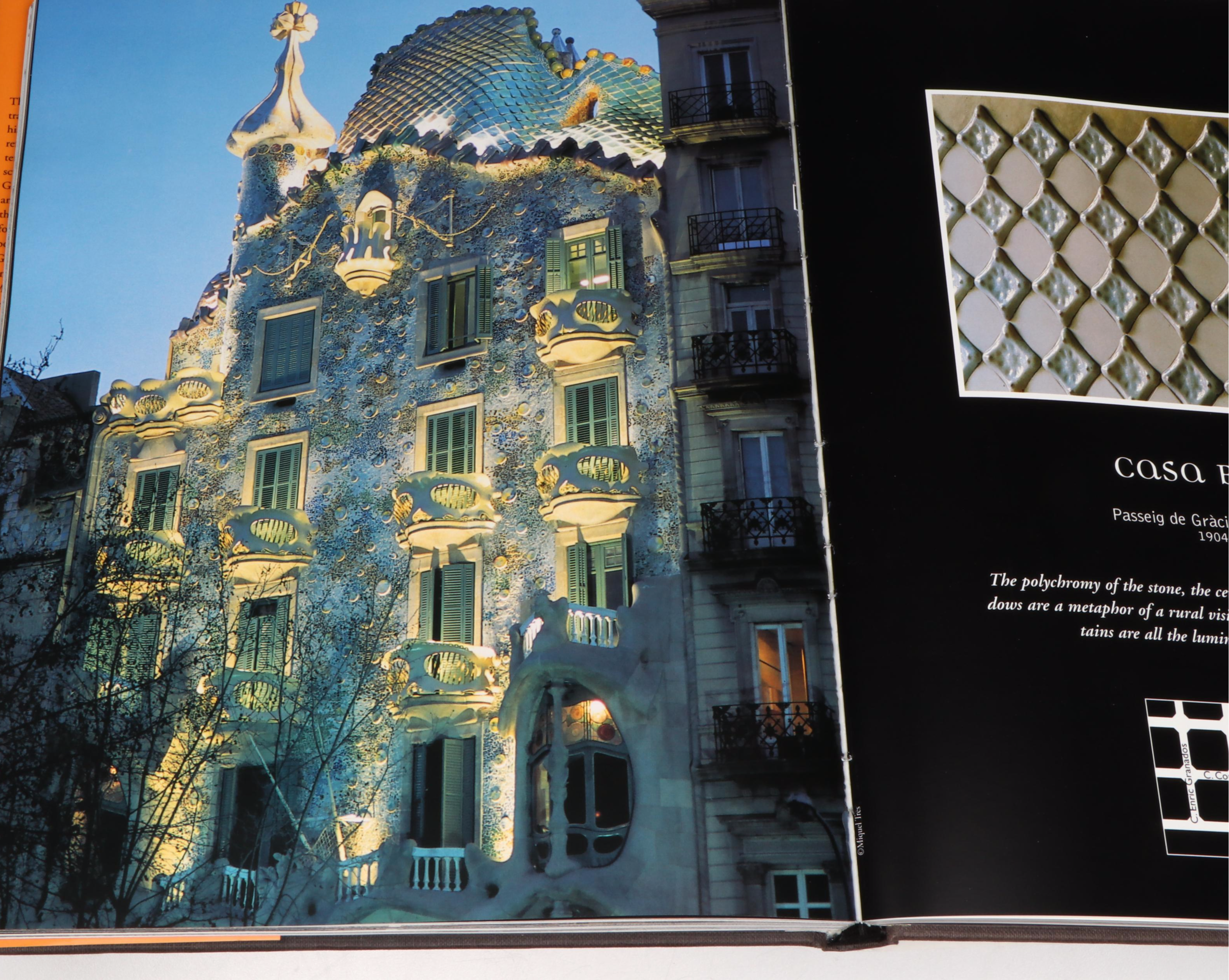 Illustrated "Gaudí: Complete Works" with Gaudí Inspired Art Glass Trays