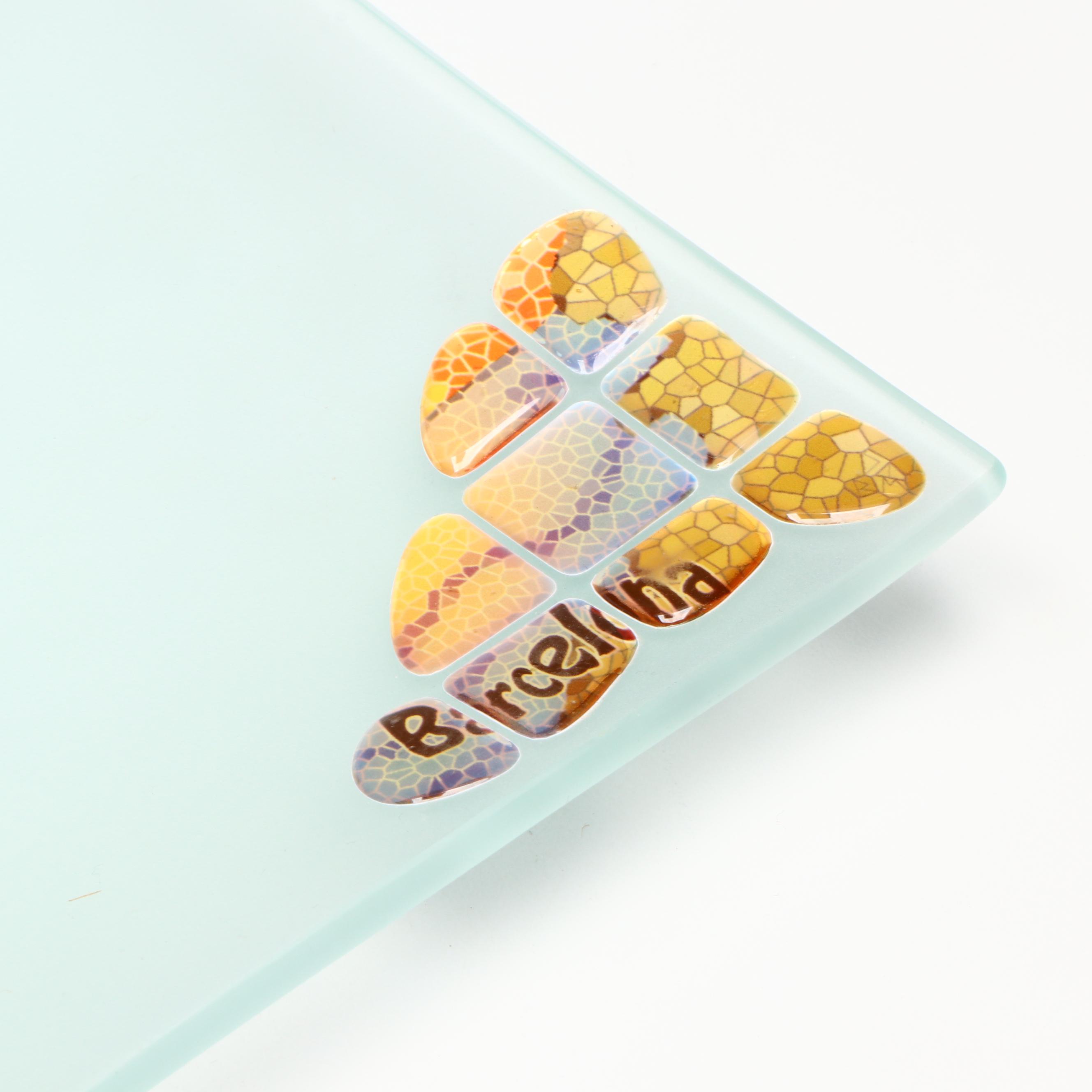 Illustrated "Gaudí: Complete Works" with Gaudí Inspired Art Glass Trays