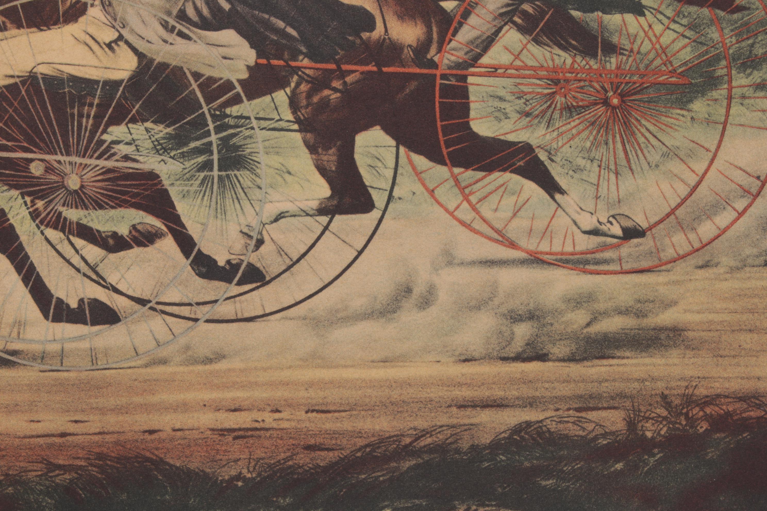 Offset Lithograph After Currier & Ives "...In Their Splendid Trotting Contest.."