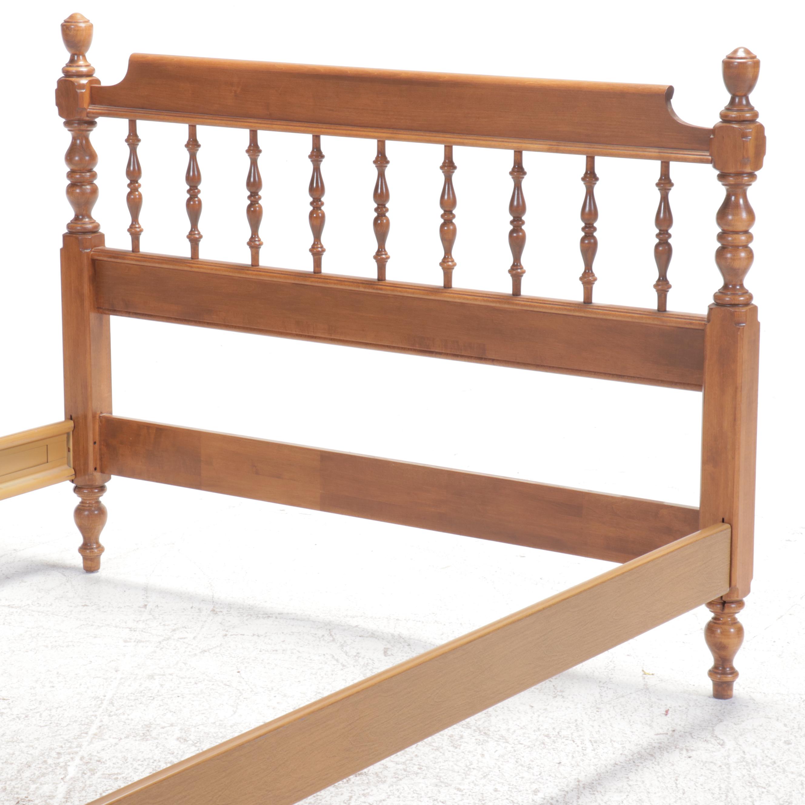 American Colonial Style Maple Full Size Bed Frame, Late 20th Century