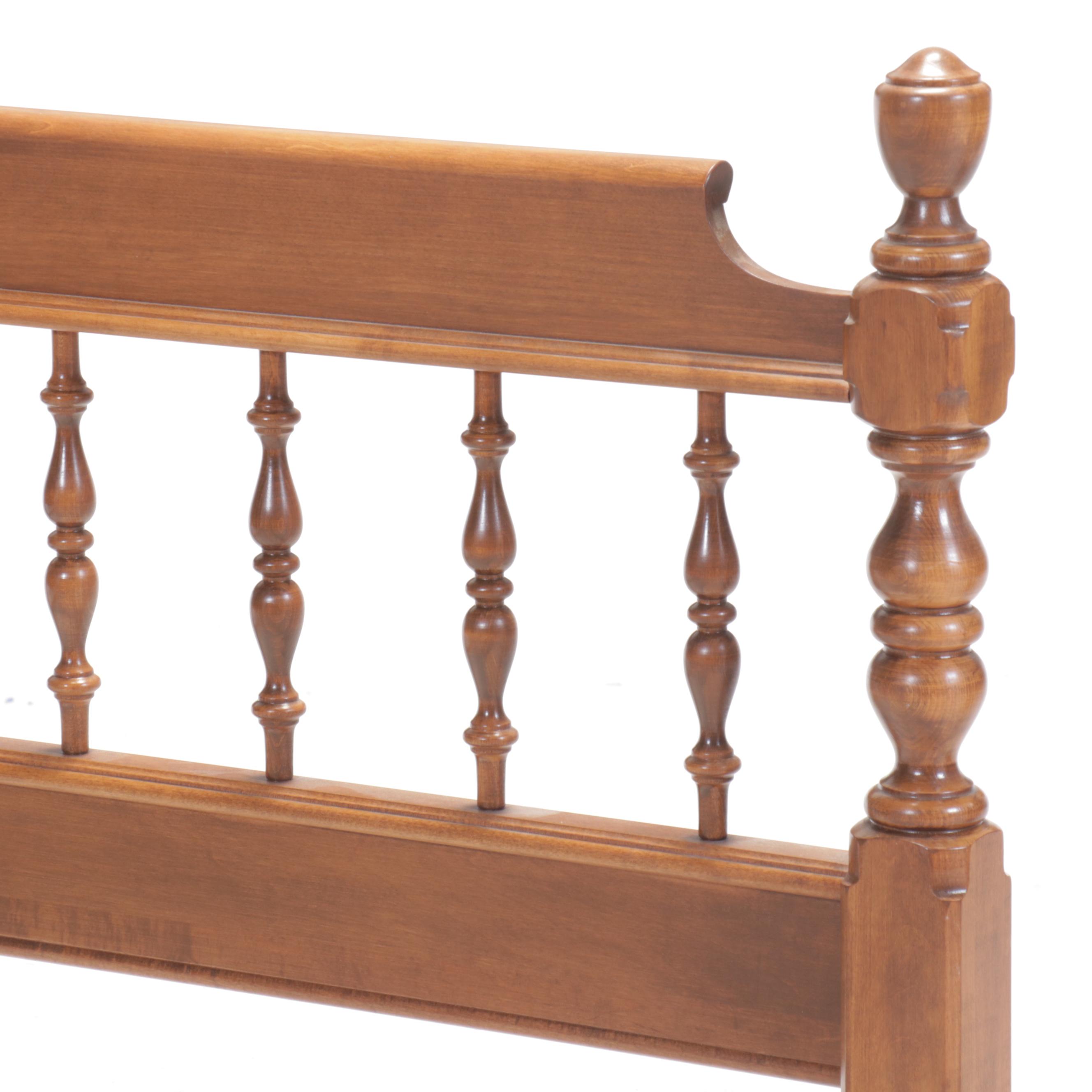 American Colonial Style Maple Full Size Bed Frame, Late 20th Century