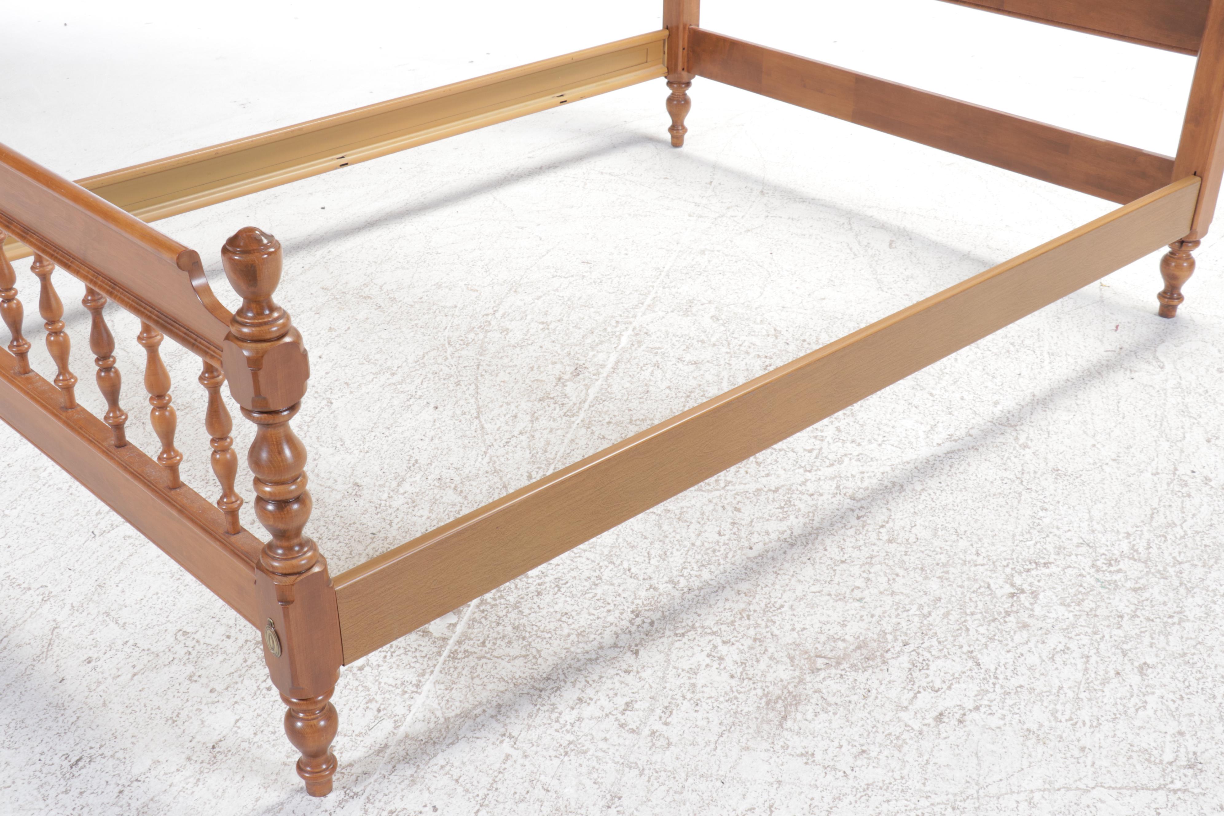 American Colonial Style Maple Full Size Bed Frame, Late 20th Century