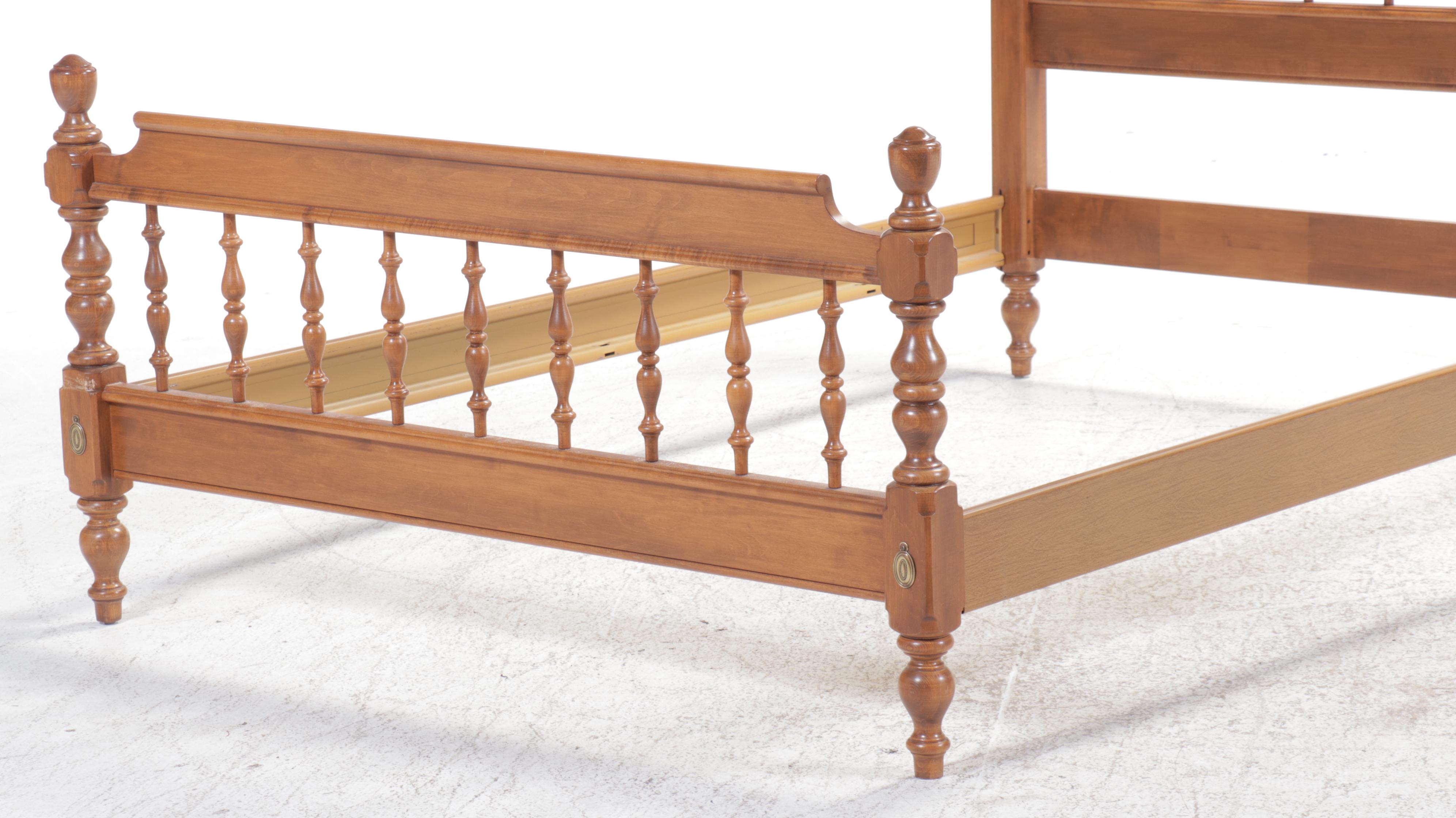 American Colonial Style Maple Full Size Bed Frame, Late 20th Century